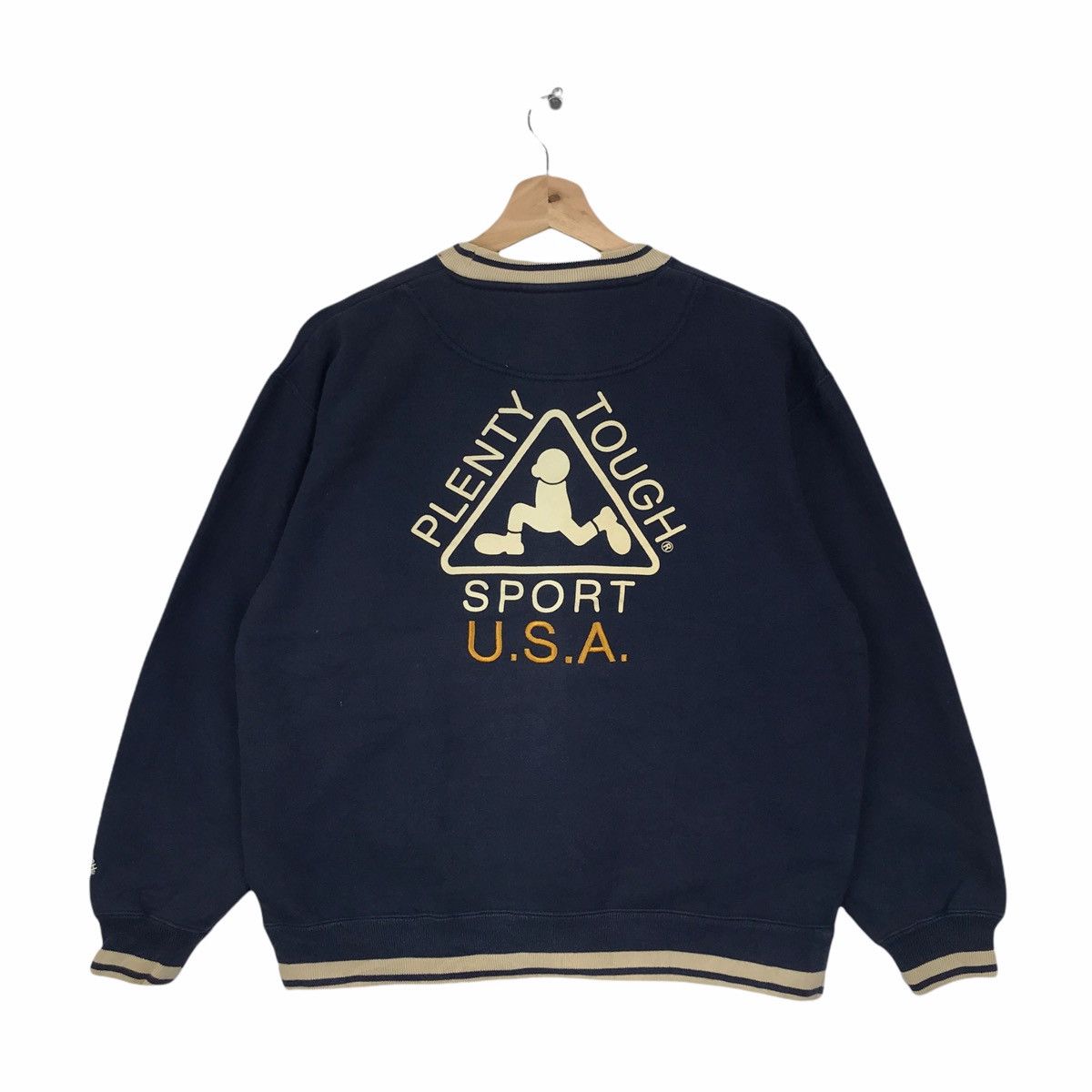 Vintage Vintage 90s PLENTY TOUGH SPORT Usa Blue Sweatshirt Size US S / EU 44-46 / 1 - 2 Thumbnail