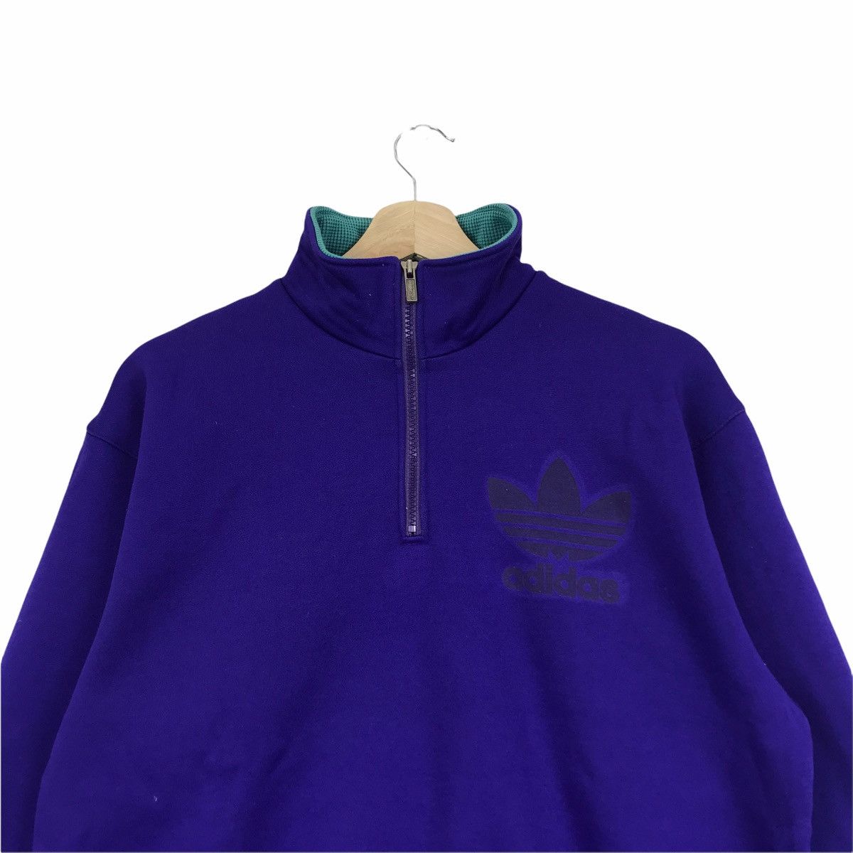 Adidas Vintage ADIDAS DESCENTE JAPAN Trefoil Blue Sweatshirt Size US M / EU 48-50 / 2 - 3 Thumbnail