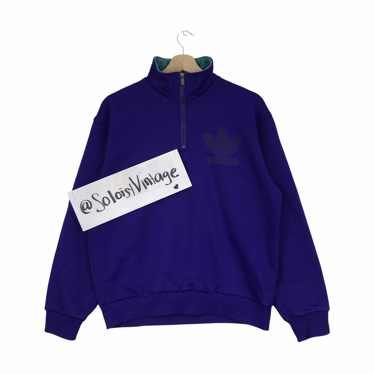 Adidas Vintage ADIDAS DESCENTE JAPAN Trefoil Blue Sweatshirt Size US M / EU 48-50 / 2 - 1 Thumbnail