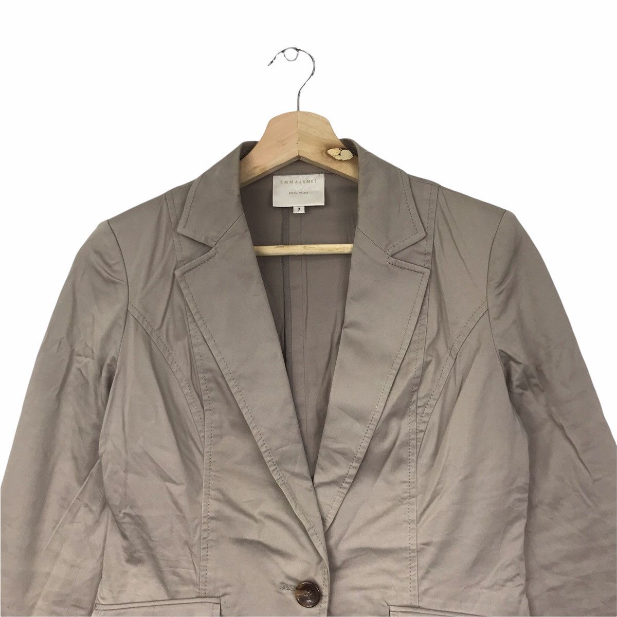 Vintage EMMA JAMES New York Brand Khaki Blazer Coat Size US XS / EU 42 / 0 - 3 Thumbnail