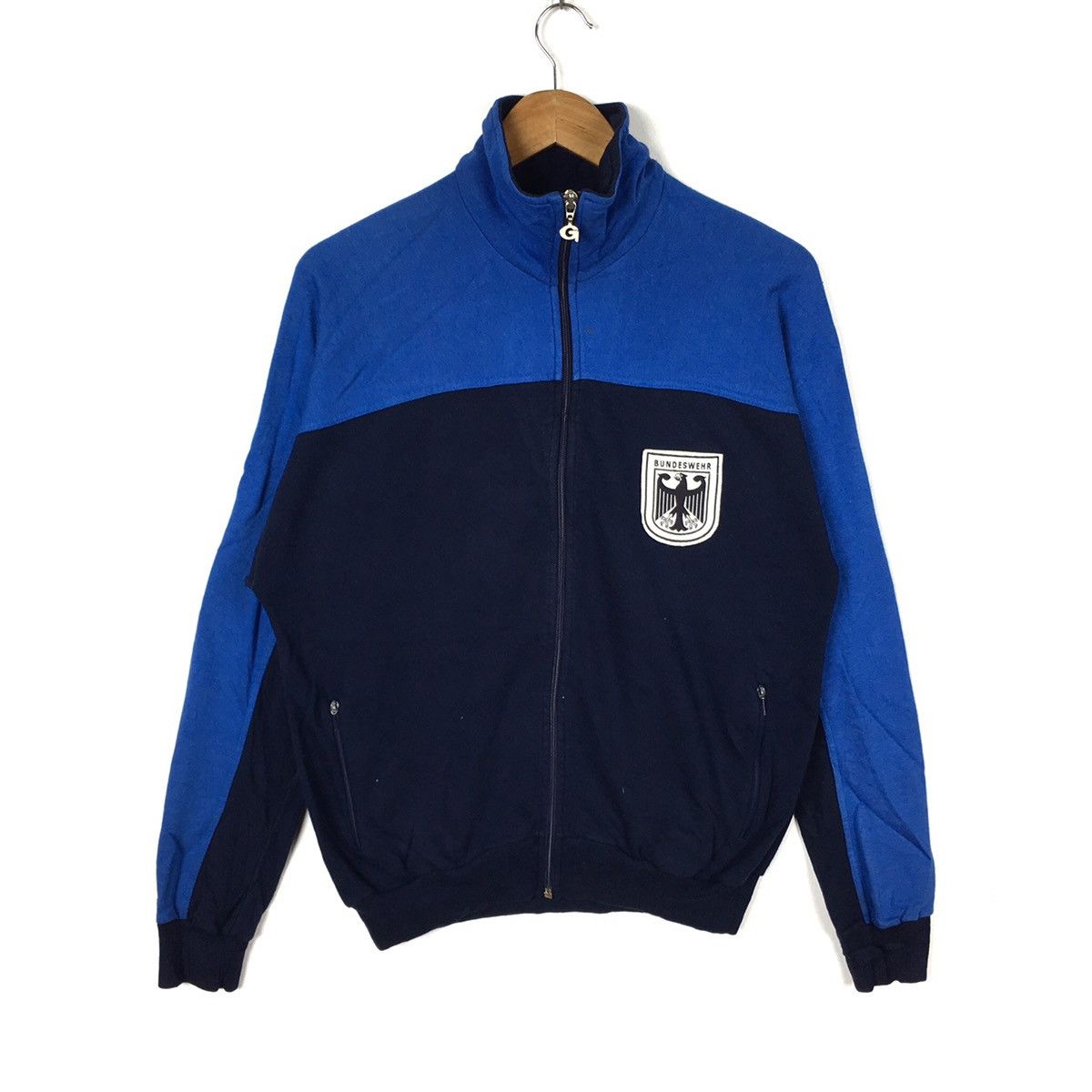 Vintage Vintage 90s BUNDESWEAR WEST GERMANY Gonso Sport Blue Sweater Size US L / EU 52-54 / 3 - 1 Thumbnail