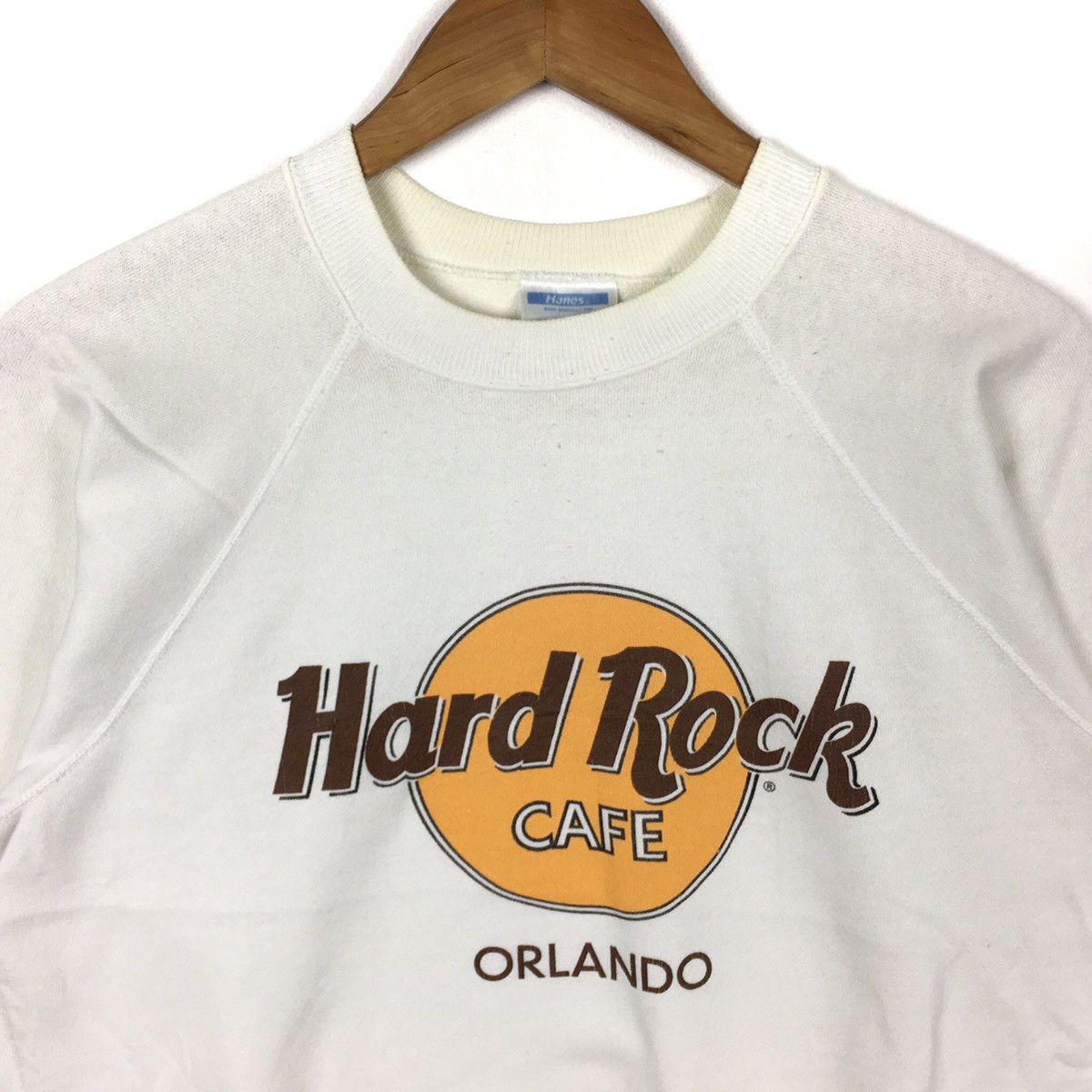 Hard Rock Cafe Vintage 90s HARD ROCK CAFE Orlando Hanes Usa WhiteSweatshirt Size US L / EU 52-54 / 3 - 2 Thumbnail