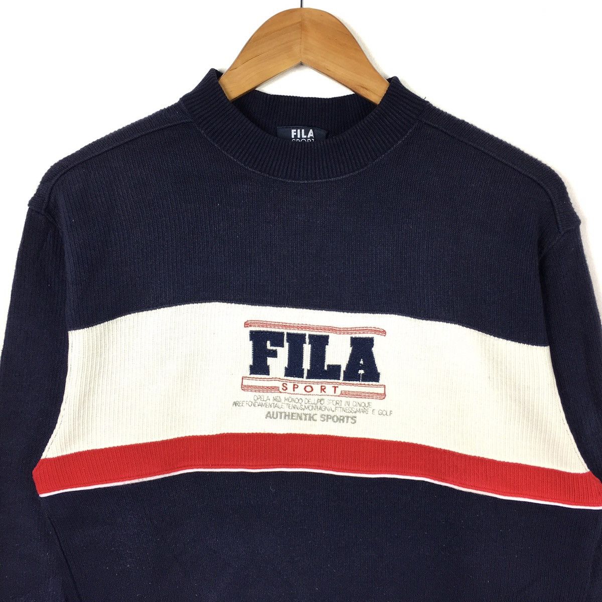 Fila FILA SPORT Stripes Color Block Sportswear Blue Sweatshirt Size US L / EU 52-54 / 3 - 2 Thumbnail