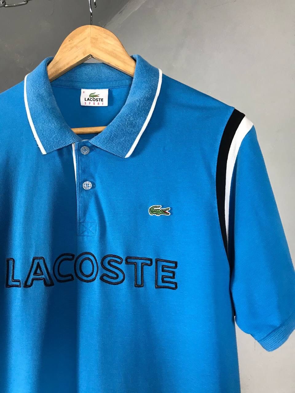 Lacoste × Vintage Lacoste Vintage Luxury Big Logo Blue Polo Tee Size US XL / EU 56 / 4 - 2 Thumbnail