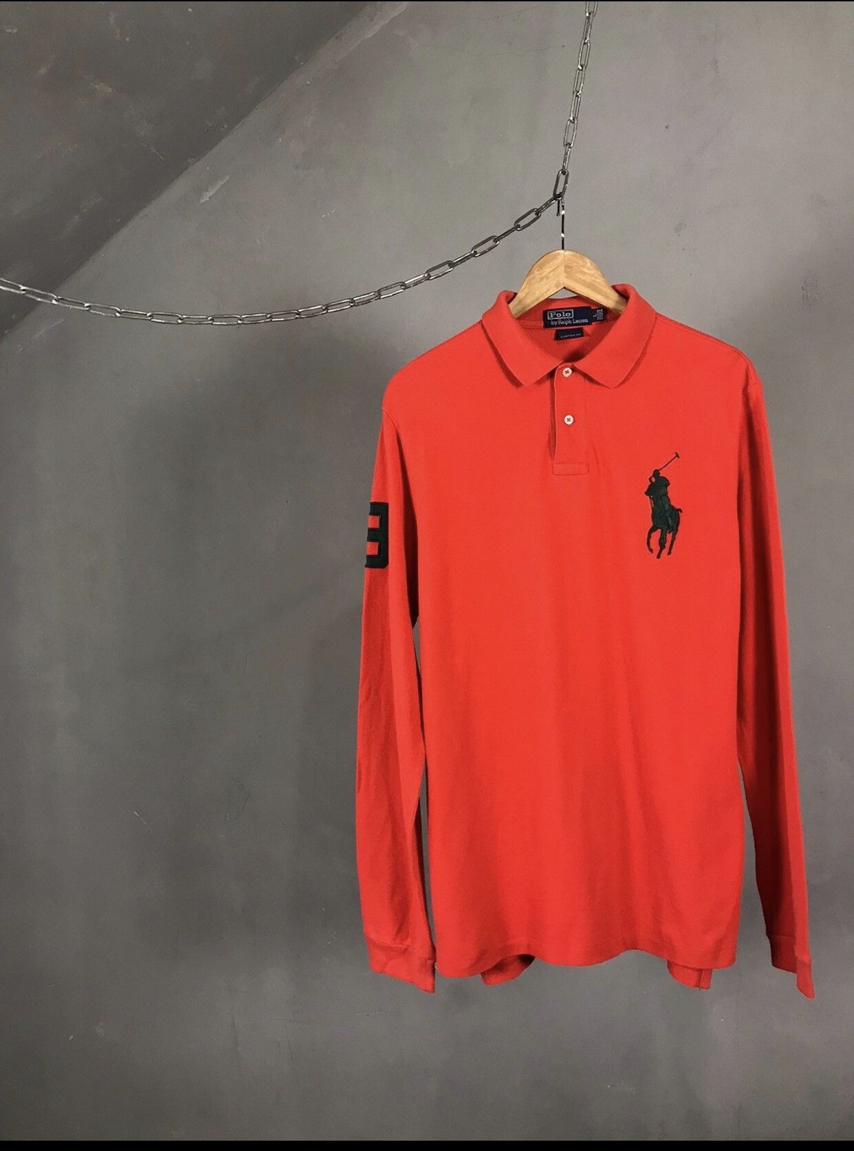 Polo Ralph Lauren Polo Ralph Lauren vintage luxury orange polo longsleeve Size US L / EU 52-54 / 3 - 1 Thumbnail