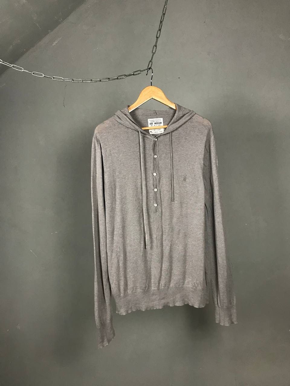 Allsaints Allsaints luxury streetwear gray hoodie Size US M / EU 48-50 / 2 - 1 Thumbnail