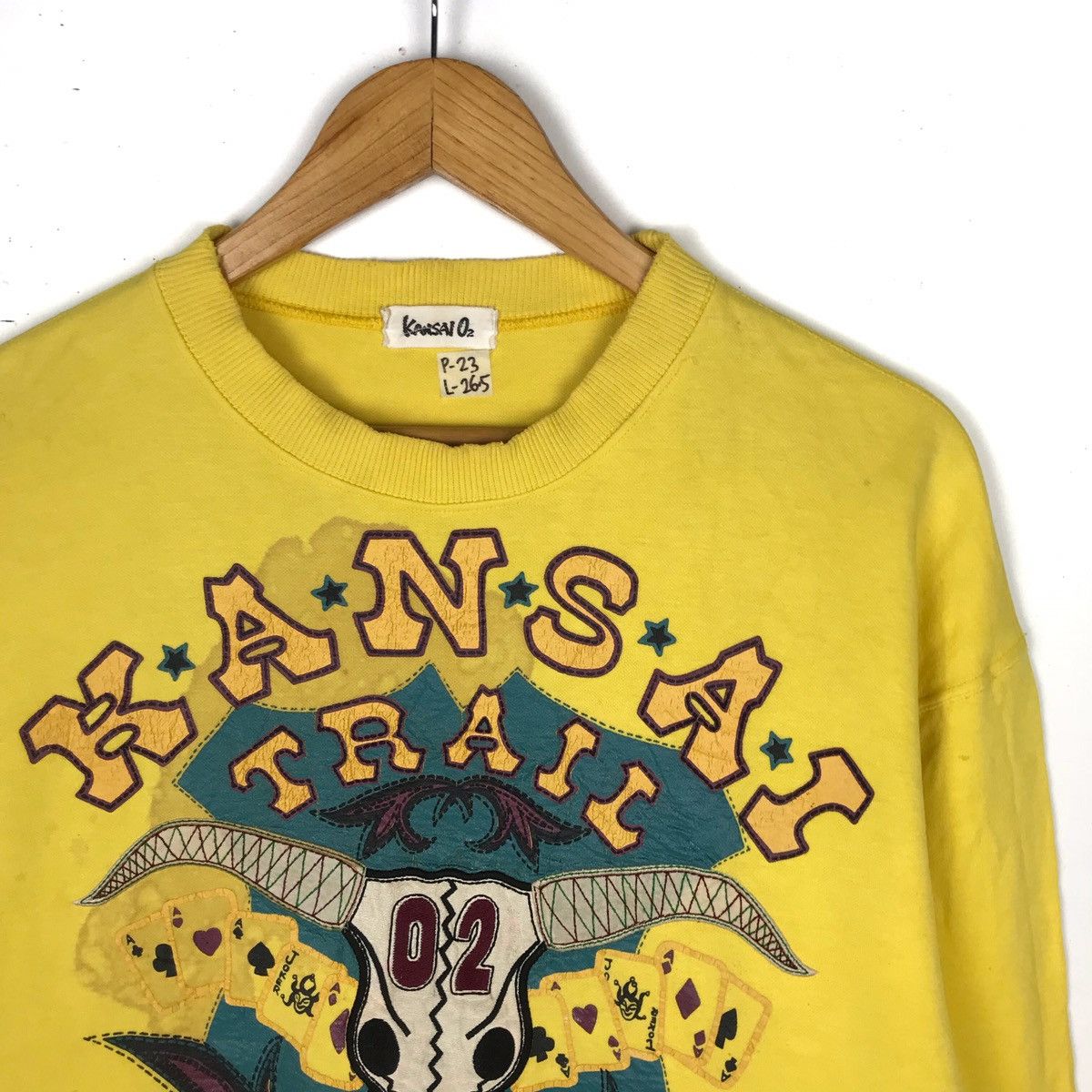 Designer × Japanese Brand × Kansai Yamamoto Vintage Distressed 90s Kansai O2 Kansai Yamamoto Crewneck Size US L / EU 52-54 / 3 - 3 Thumbnail