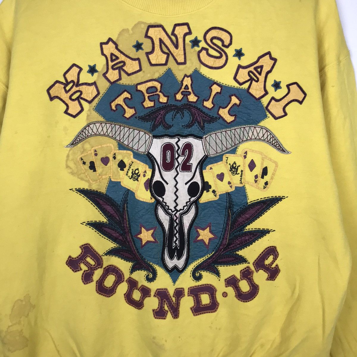 Designer × Japanese Brand × Kansai Yamamoto Vintage Distressed 90s Kansai O2 Kansai Yamamoto Crewneck Size US L / EU 52-54 / 3 - 4 Thumbnail