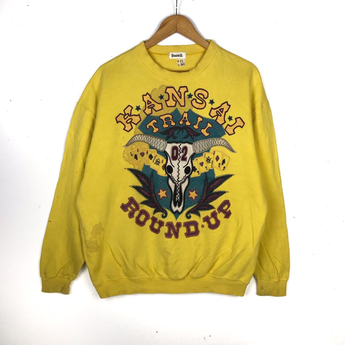 Designer × Japanese Brand × Kansai Yamamoto Vintage Distressed 90s Kansai O2 Kansai Yamamoto Crewneck Size US L / EU 52-54 / 3 - 1 Thumbnail