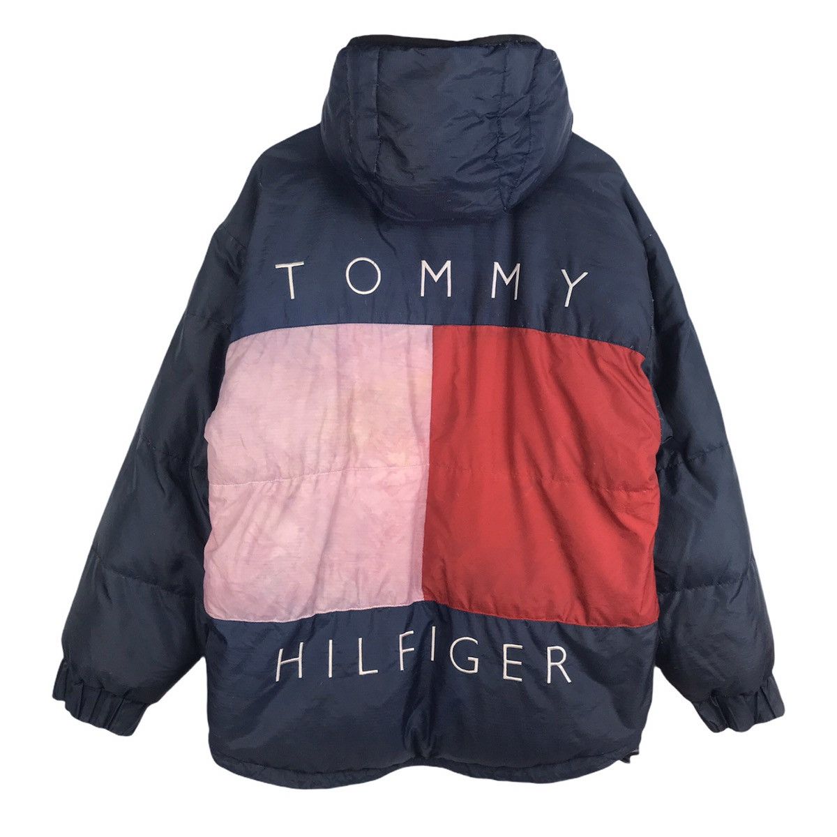 Tommy Hilfiger × Vintage Vintage 90s Tommy Hilfiger Big Flag Puffer Goose Down Jacket Size US L / EU 52-54 / 3 - 1 Thumbnail