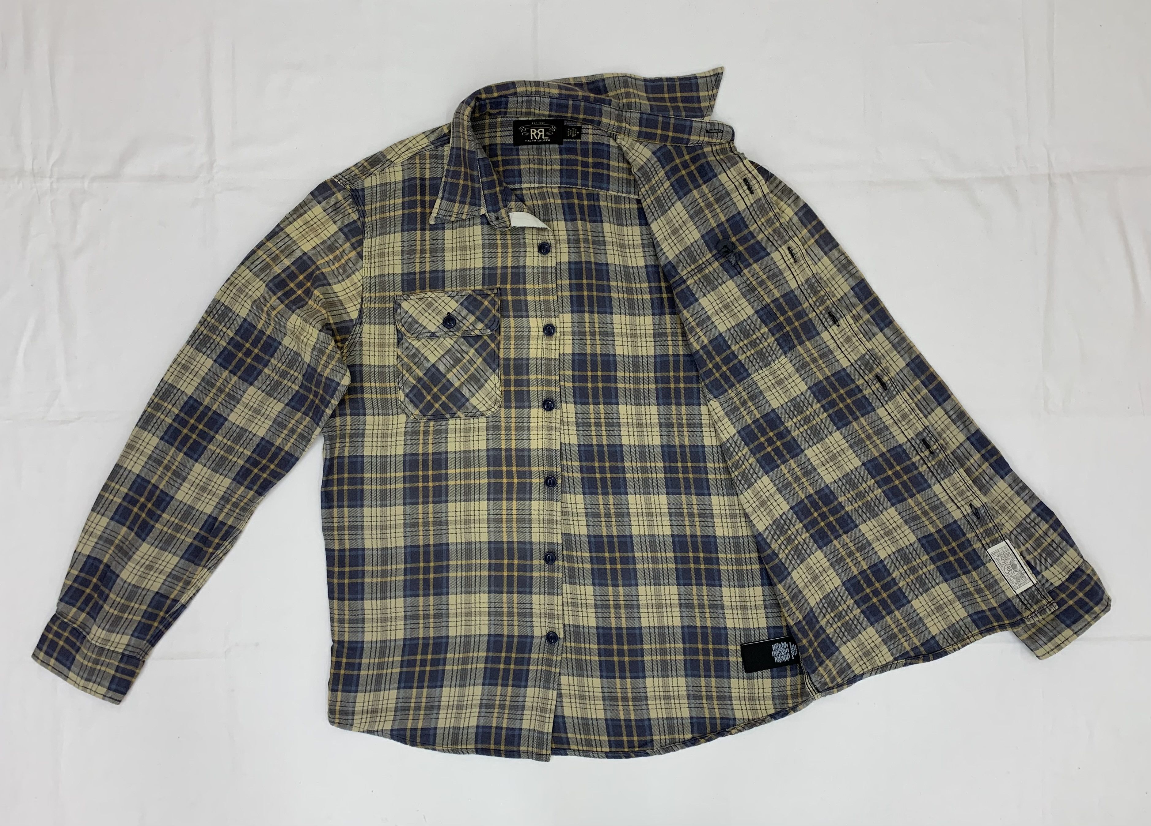 Double RL Plaid Twill Workshirt RRL Cotton Office Camp Shirt