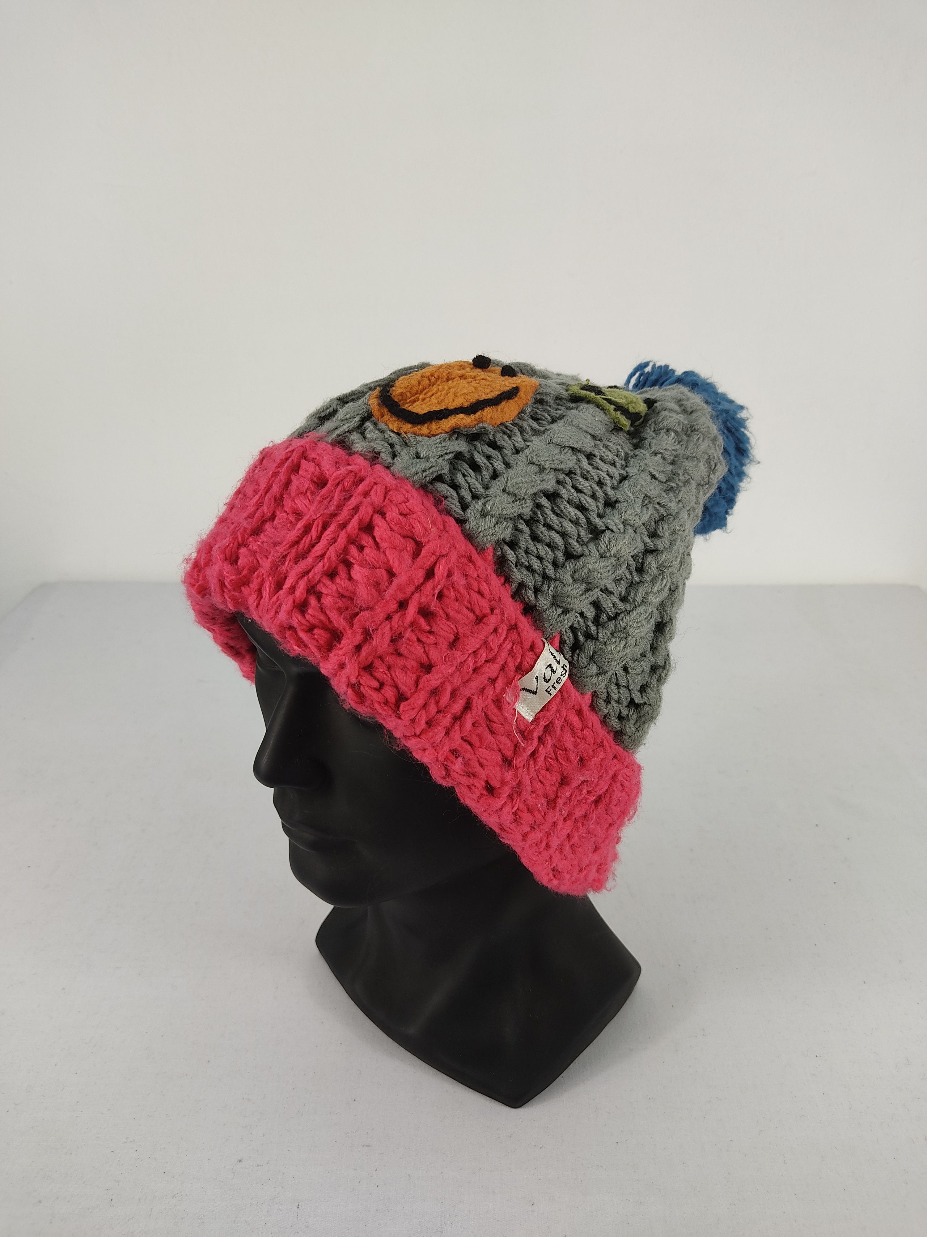 Japanese Brand Japanese Brand Smile Patchwork Beanie / Snow Hat /Snow Cap Size ONE SIZE - 1 Thumbnail