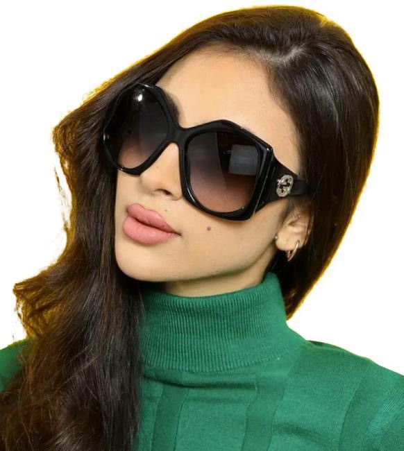 New - GUCCI Grey Geometric Ladies Sunglasses GG0875S 001