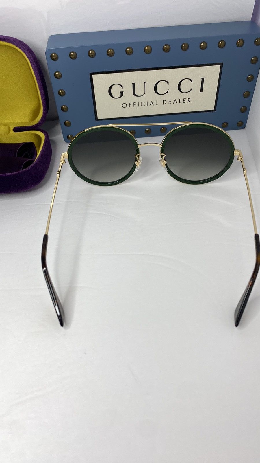 Gucci GUCCI Green Gradient Round Ladies Sunglasses GG0061S 003 56 Size ONE SIZE - 7 Thumbnail