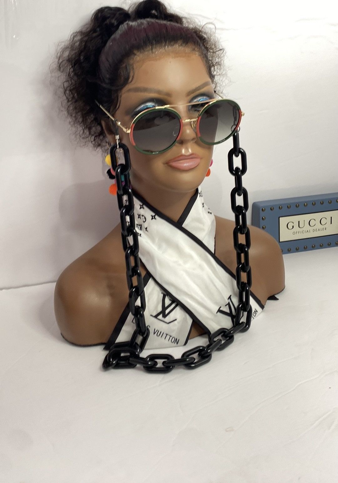 Gucci GUCCI Green Gradient Round Ladies Sunglasses GG0061S 003 56 Size ONE SIZE - 5 Thumbnail