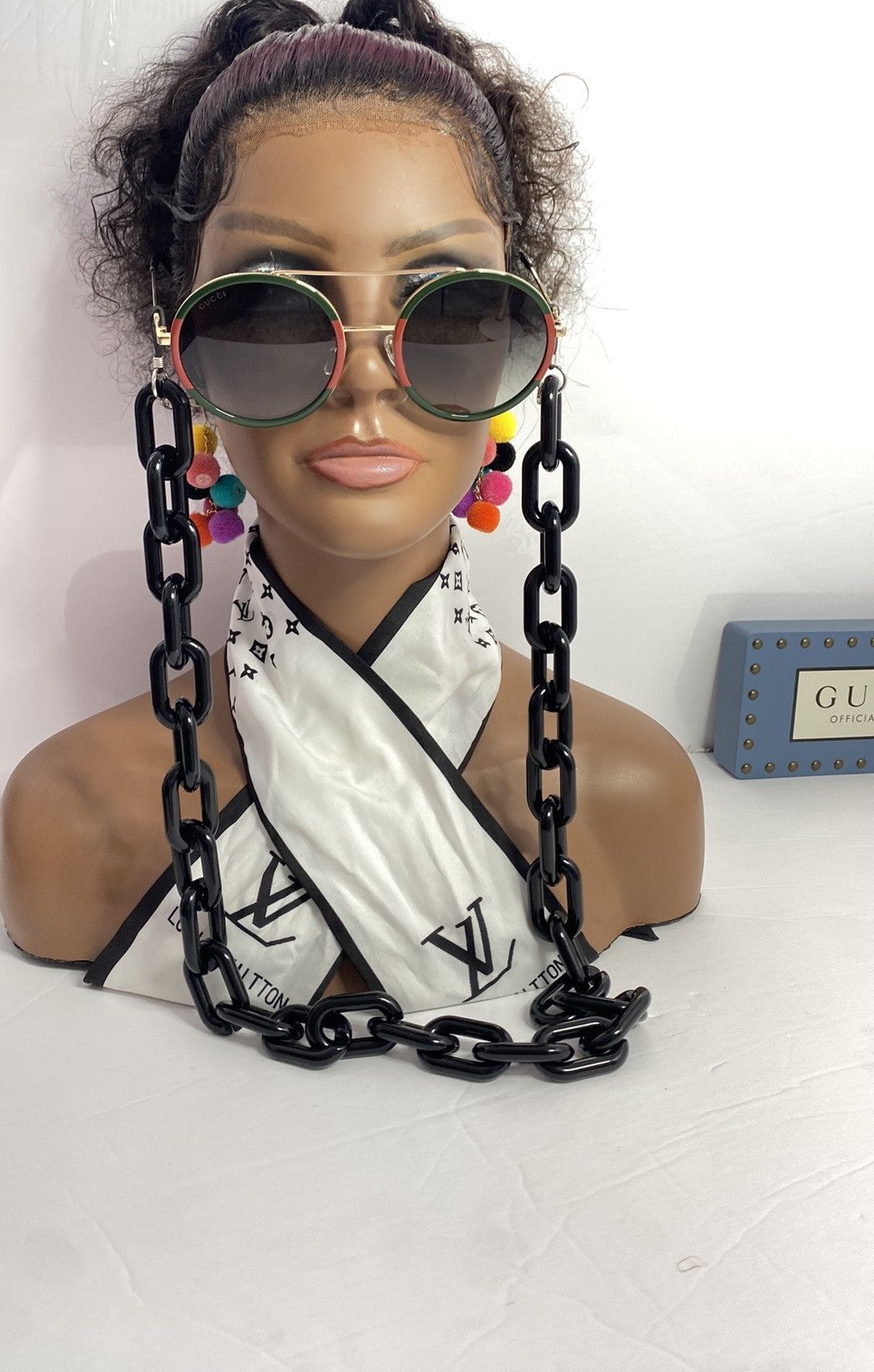 Gucci GUCCI Green Gradient Round Ladies Sunglasses GG0061S 003 56 Size ONE SIZE - 8 Thumbnail