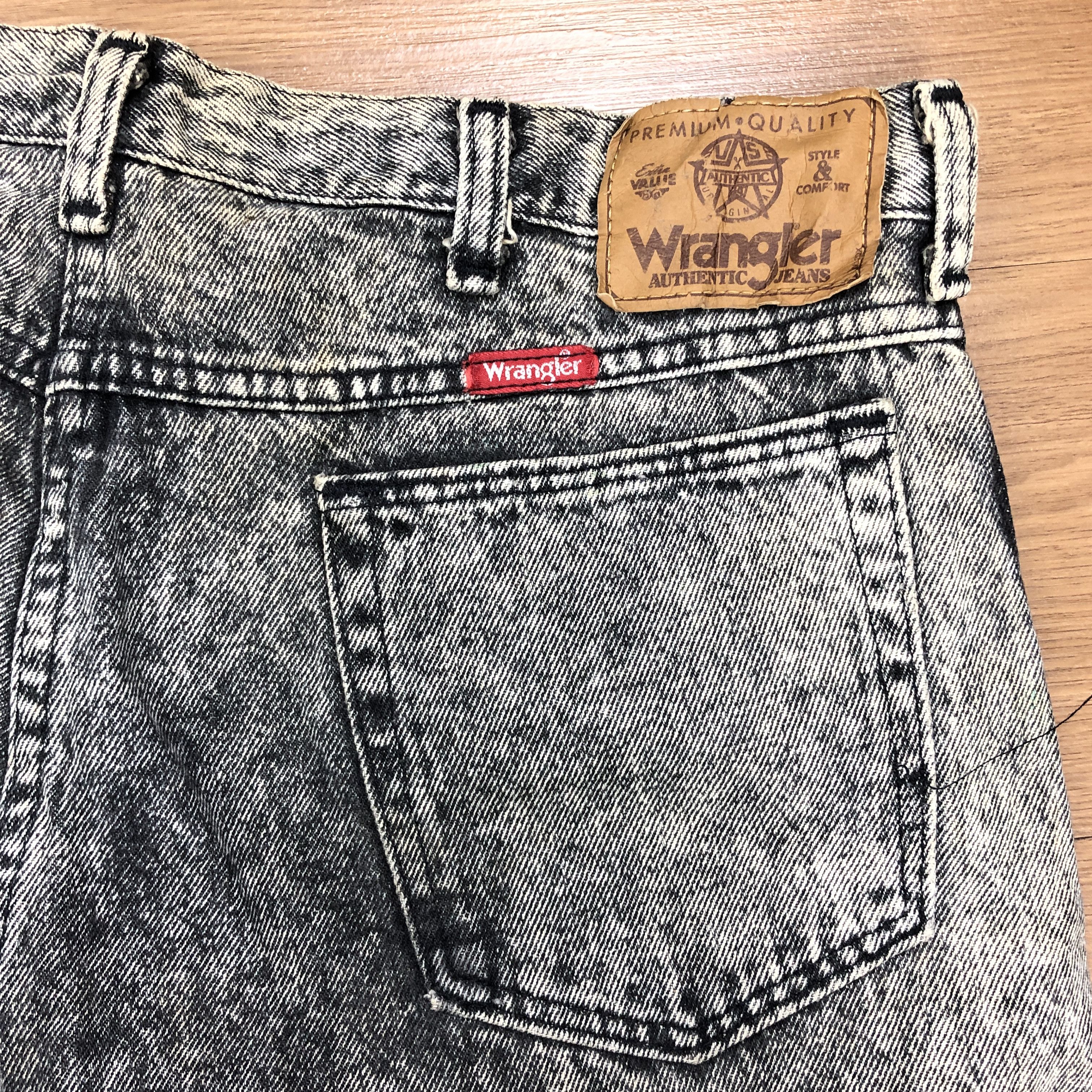 34 x 30 Vintage Wrangler Jeans Stone Wash Acid Wash L1490