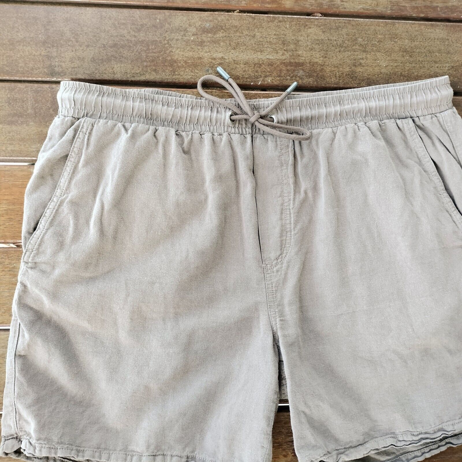 Designer × Other Mens Shorts Khaki Brown Linen Cotton Straight Leg Utility Size US 36 / EU 52 - 4 Thumbnail