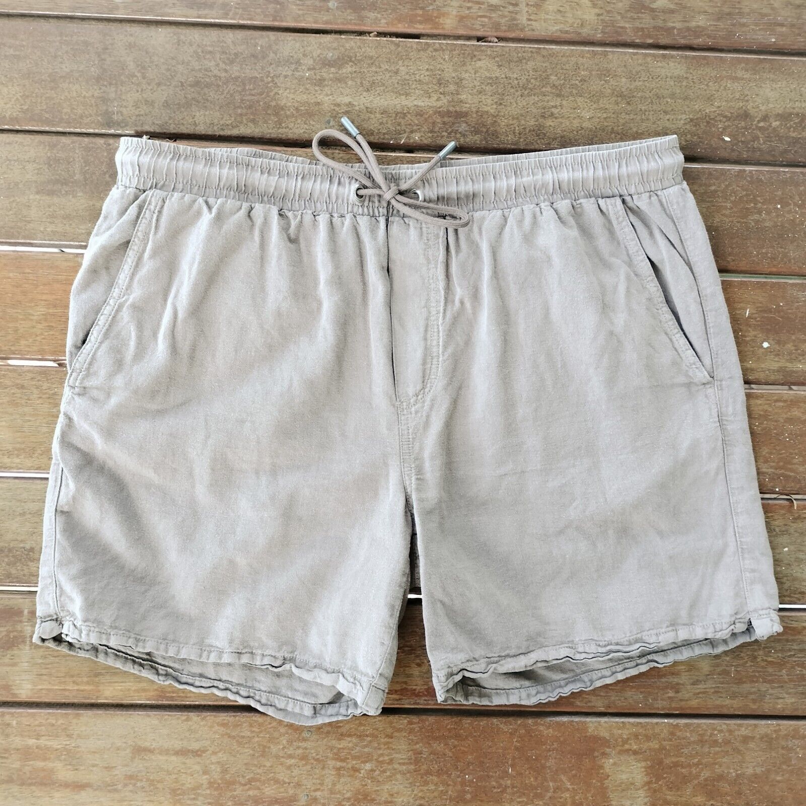 Designer × Other Mens Shorts Khaki Brown Linen Cotton Straight Leg Utility Size US 36 / EU 52 - 1 Thumbnail