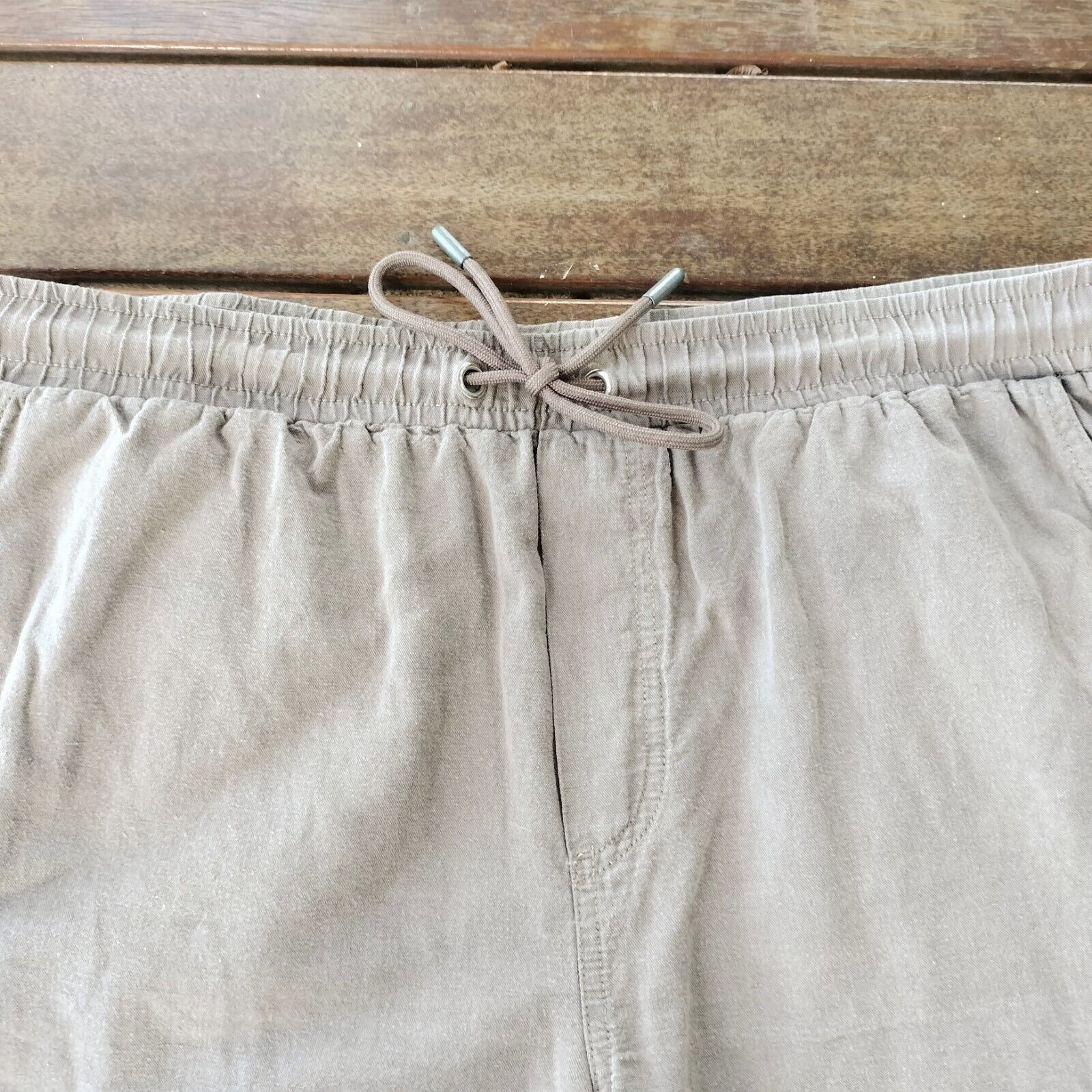 Designer × Other Mens Shorts Khaki Brown Linen Cotton Straight Leg Utility Size US 36 / EU 52 - 3 Thumbnail