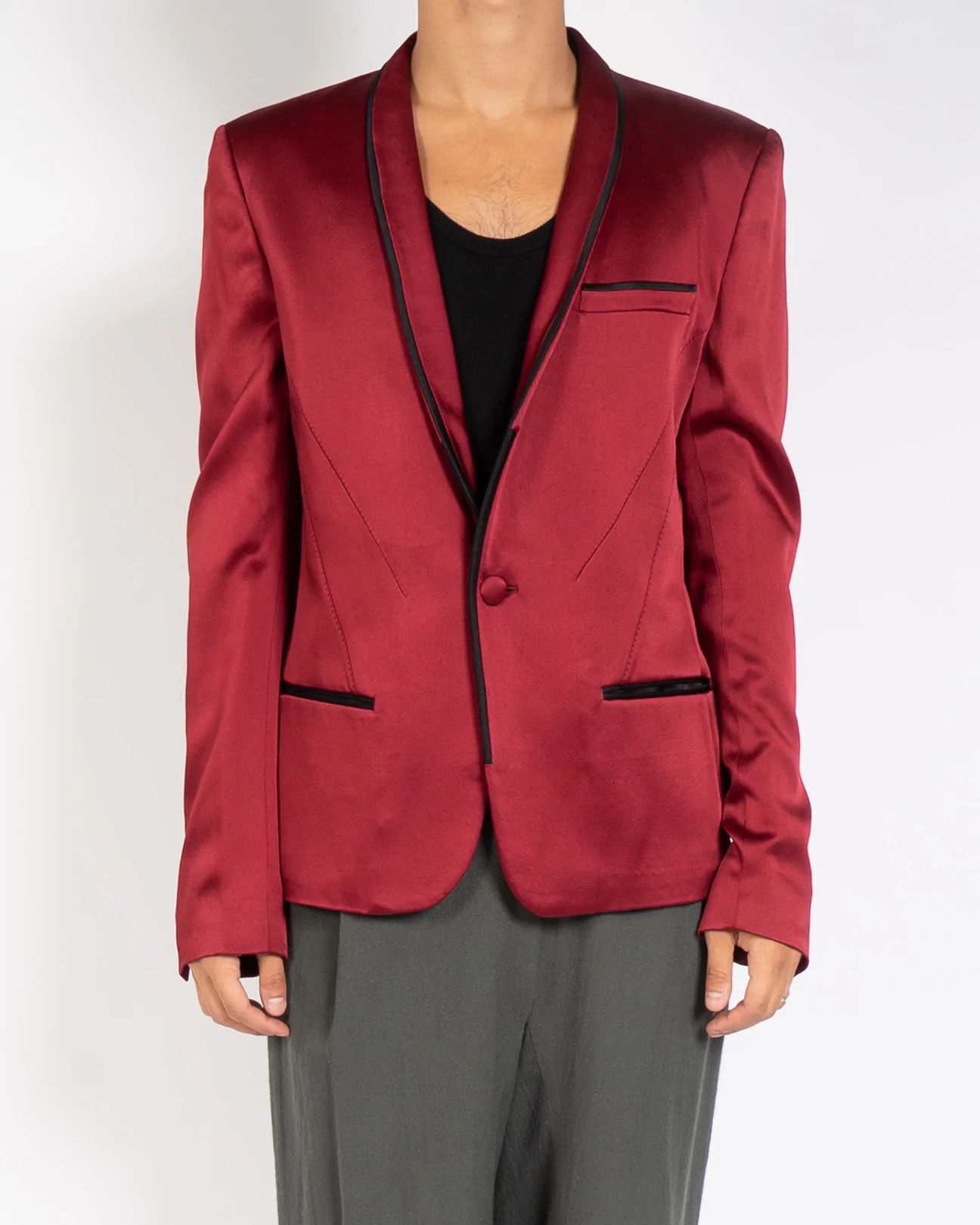 FW16 Red Kuiper Satin Blazer 1 of 1 Sample