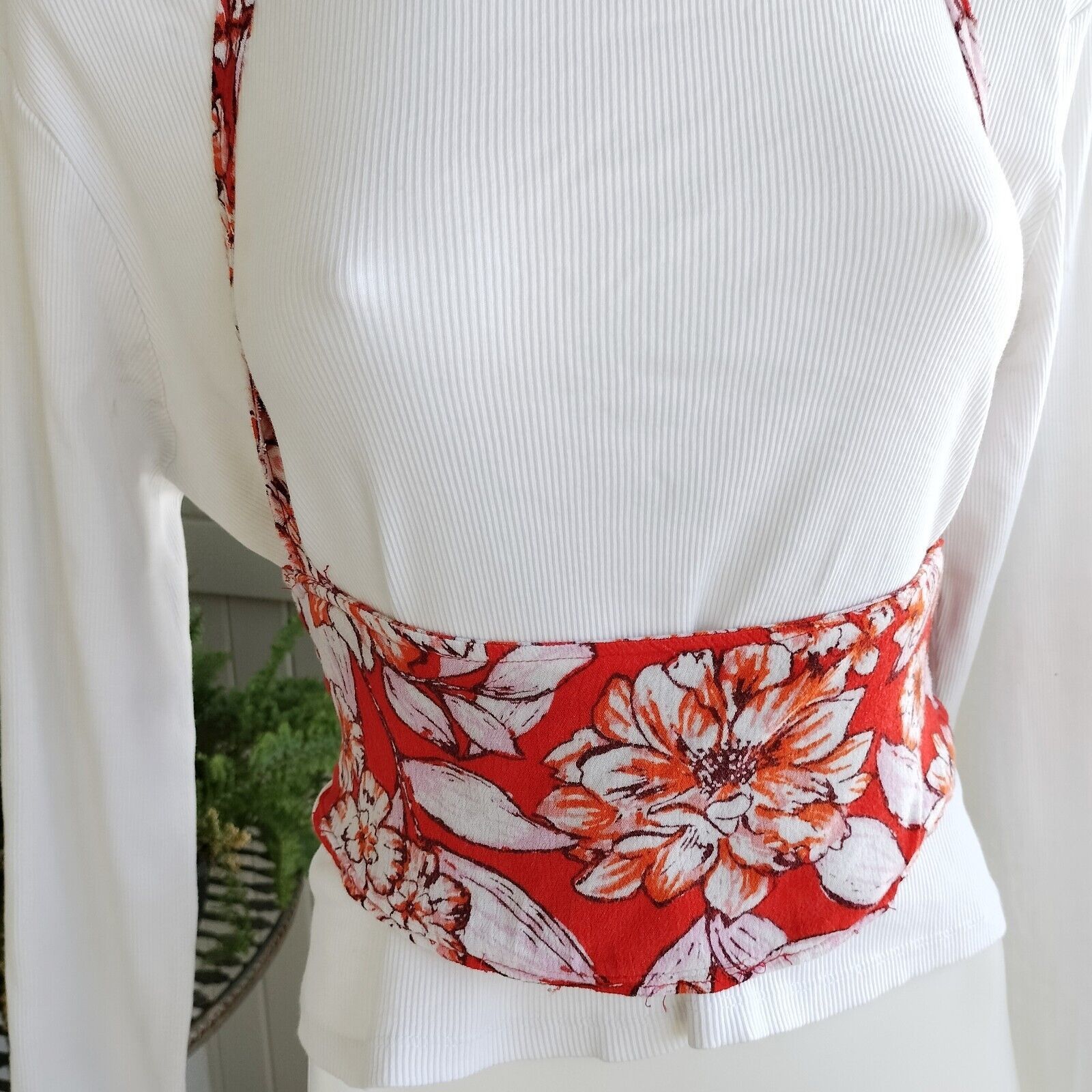 Designer × Handmade Handmade Corset Halter Waist Belt Floral Upcycled Size ONE SIZE - 4 Thumbnail