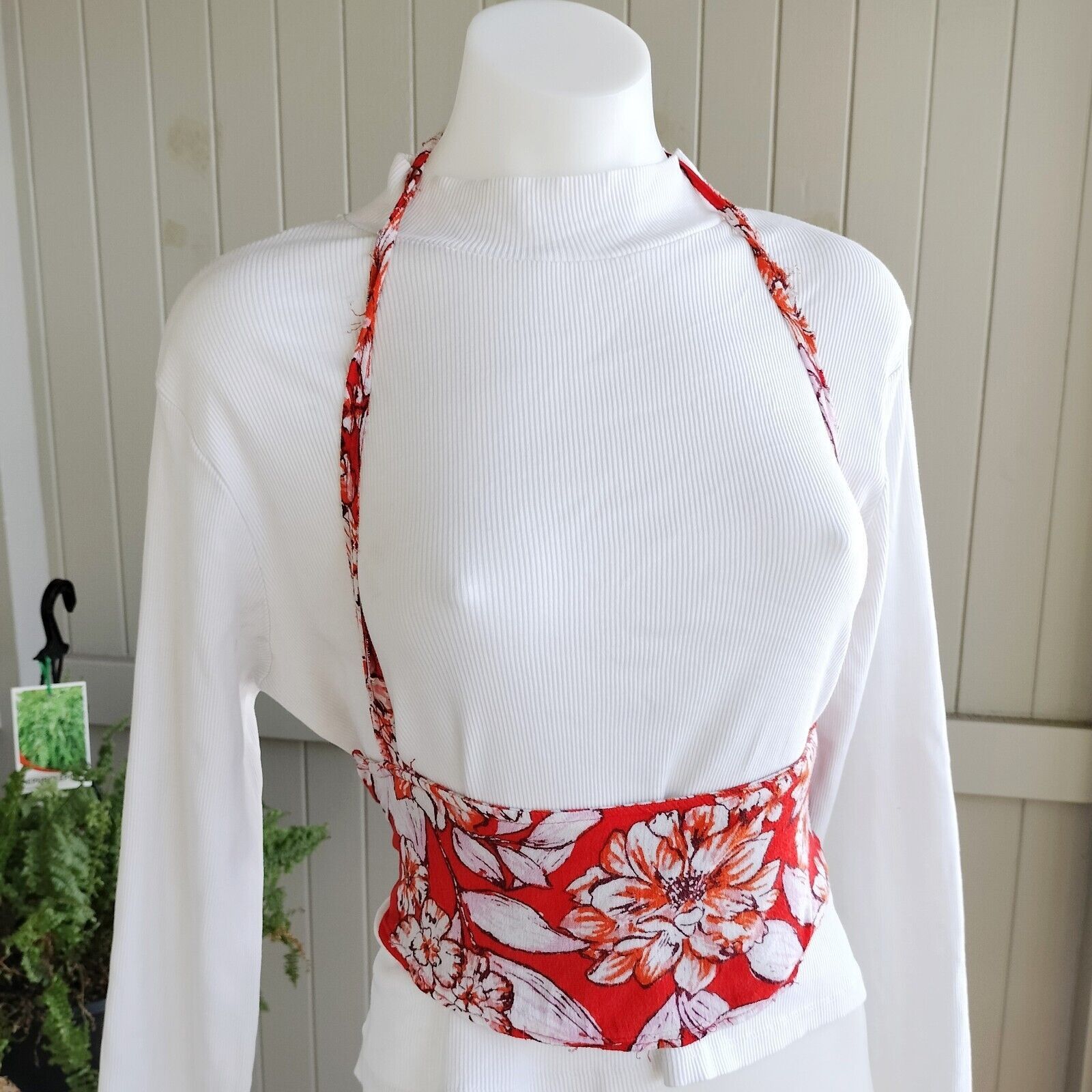 Designer × Handmade Handmade Corset Halter Waist Belt Floral Upcycled Size ONE SIZE - 3 Thumbnail