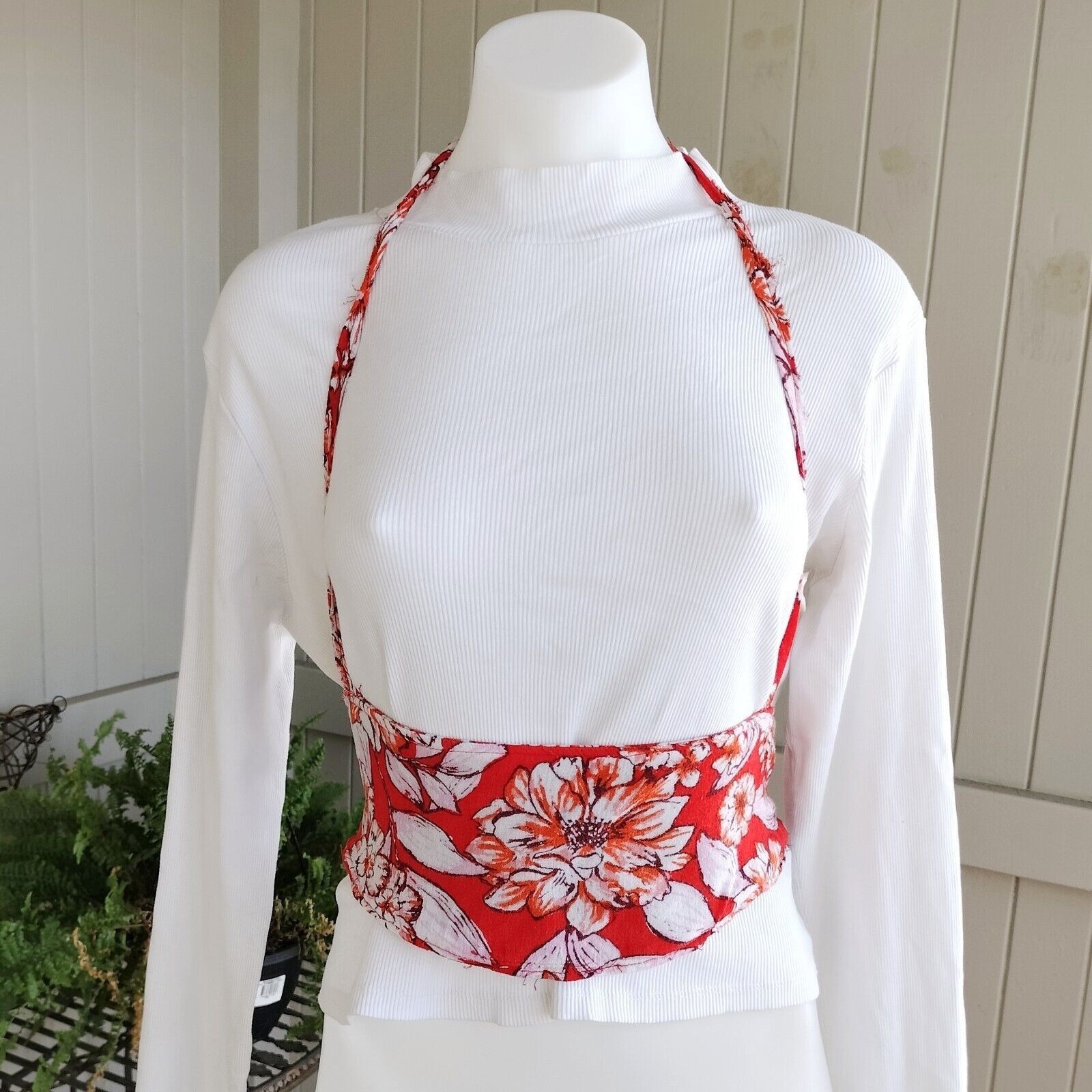 Designer × Handmade Handmade Corset Halter Waist Belt Floral Upcycled Size ONE SIZE - 1 Thumbnail