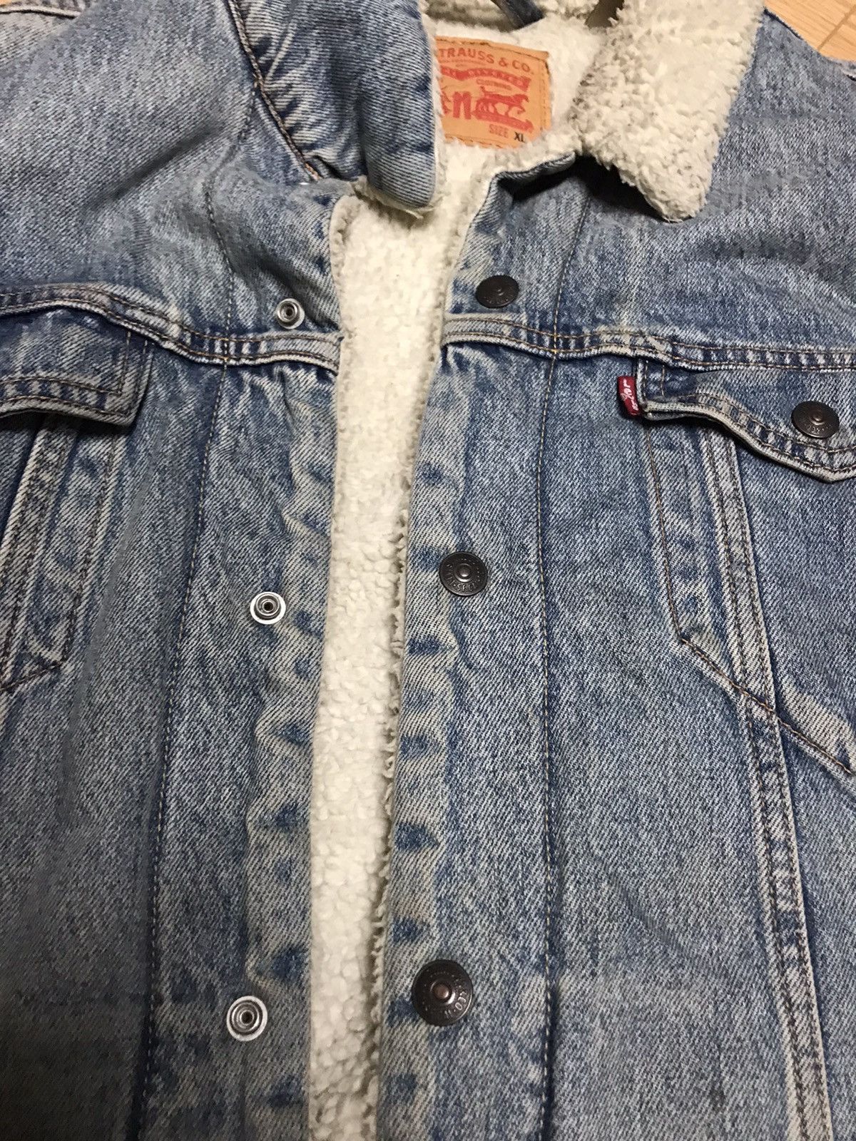 Levi's × Vintage Levi’s xl Sherpa mid beige wash denim jacket Size US XL / EU 56 / 4 - 3 Thumbnail