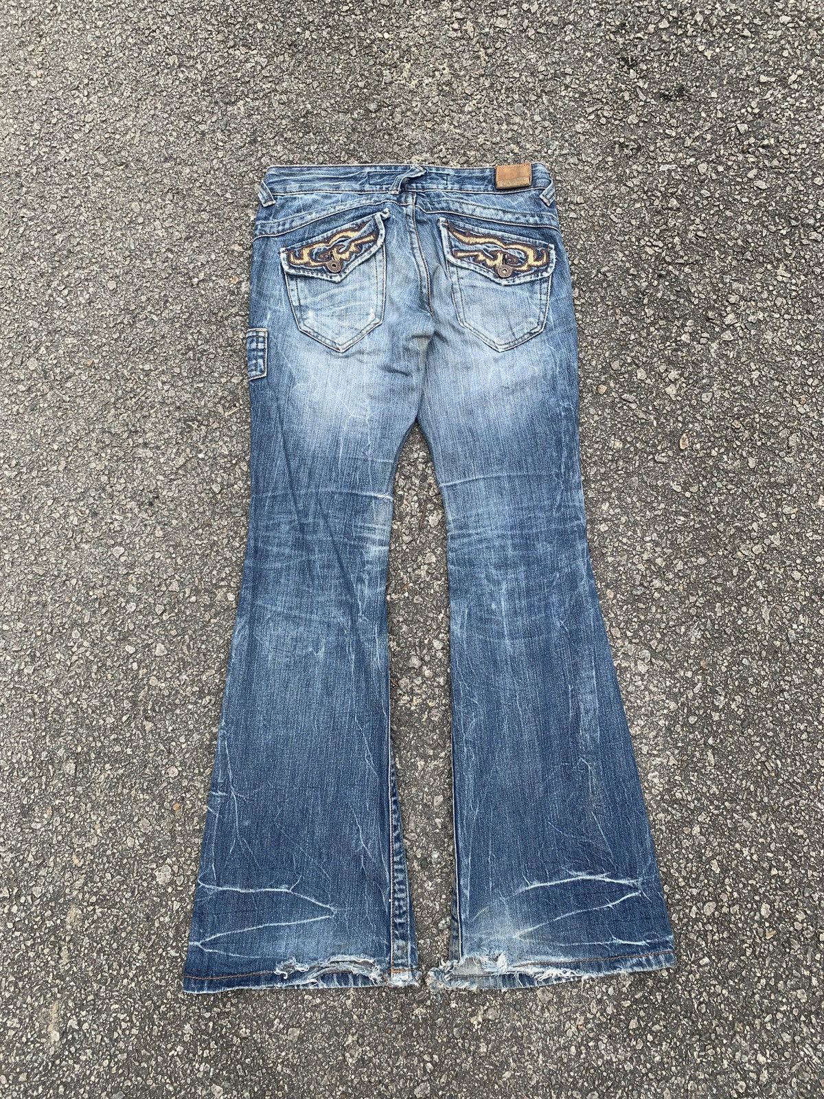 If Six Was Nine × Japanese Brand × Tornado Mart 🔥Flared🔥Vintage Drive Jeans Romantic Flare Bootcut Size 32" / US 10 / IT 46 - 2 Thumbnail