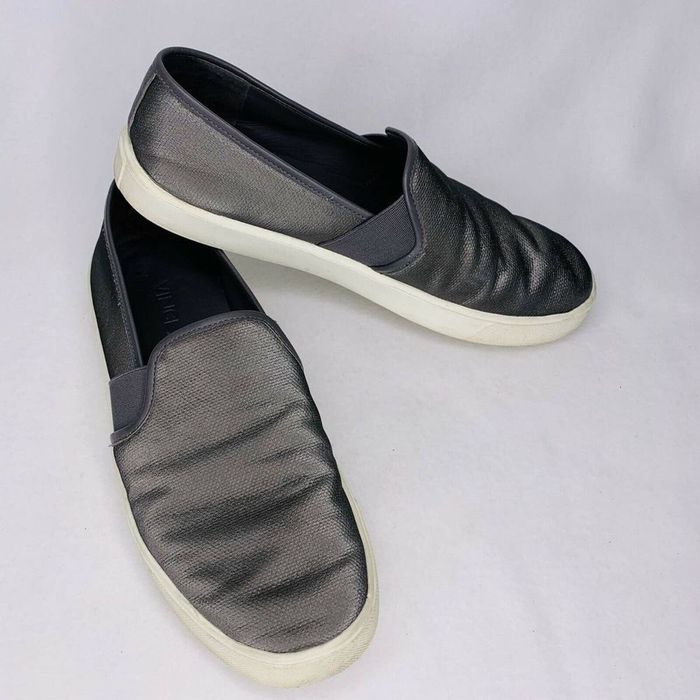 Vince VINCE Blair Metallic Grey Silver Slip-ons 7 Sneakers Shoes | Grailed