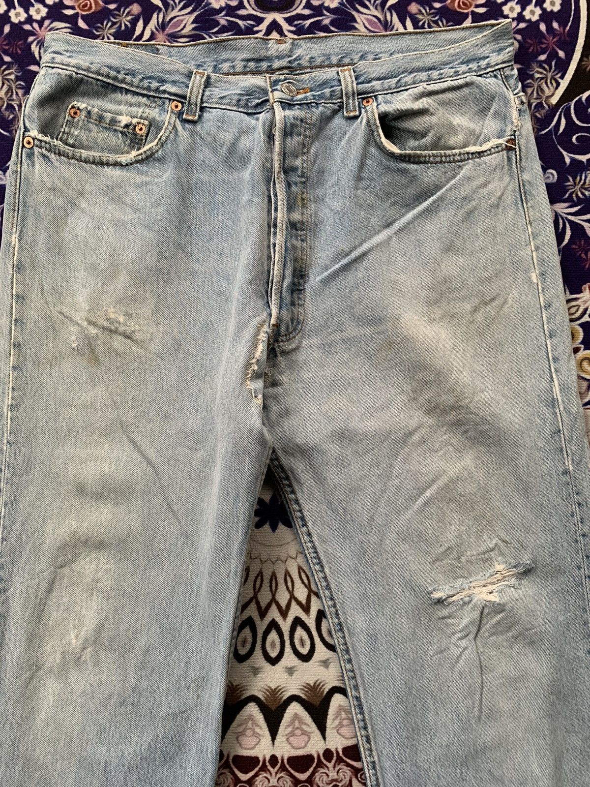 Levi's Vintage Levis 501 Faded Distressed Denim Size US 36 / EU 52 - 4 Thumbnail