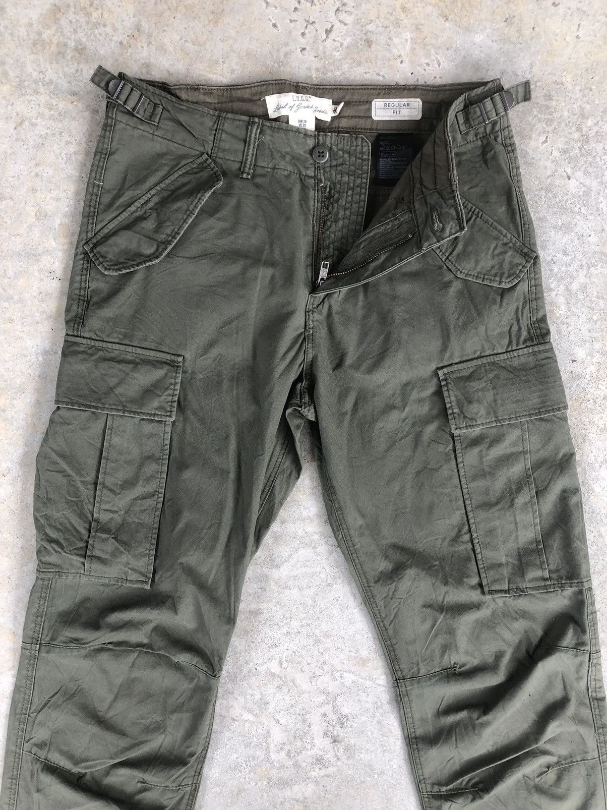 L.O.G.G. LOGG x H&M cargo pants tactical green army Size US 30 / EU 46 - 6 Thumbnail