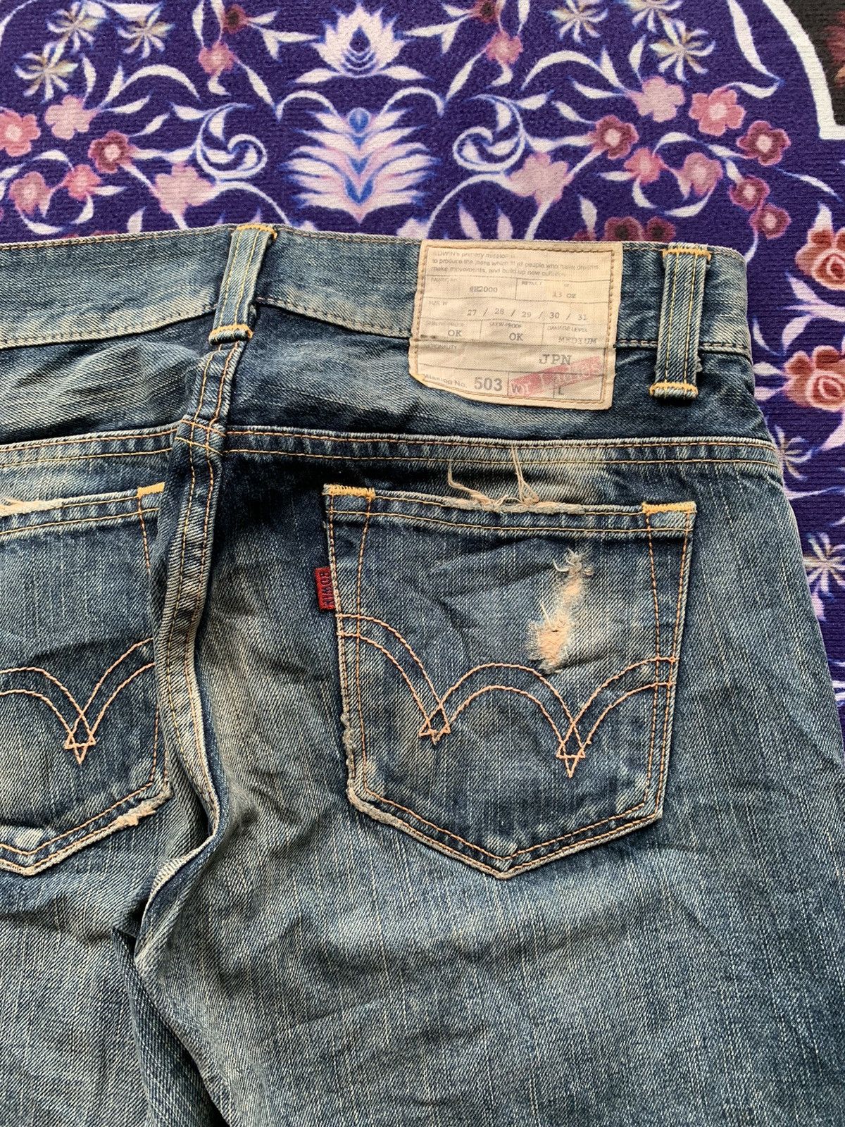 Edwin Japan Vintage Edwin Wide Leg Distressed Denim Size US 30 / EU 46 - 13 Thumbnail