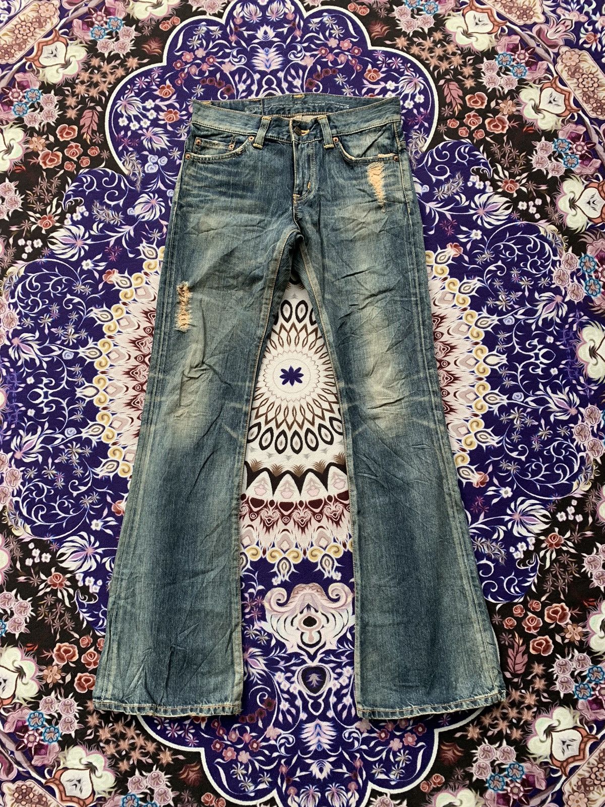 Japan Vintage Edwin Wide Leg Distressed Denim