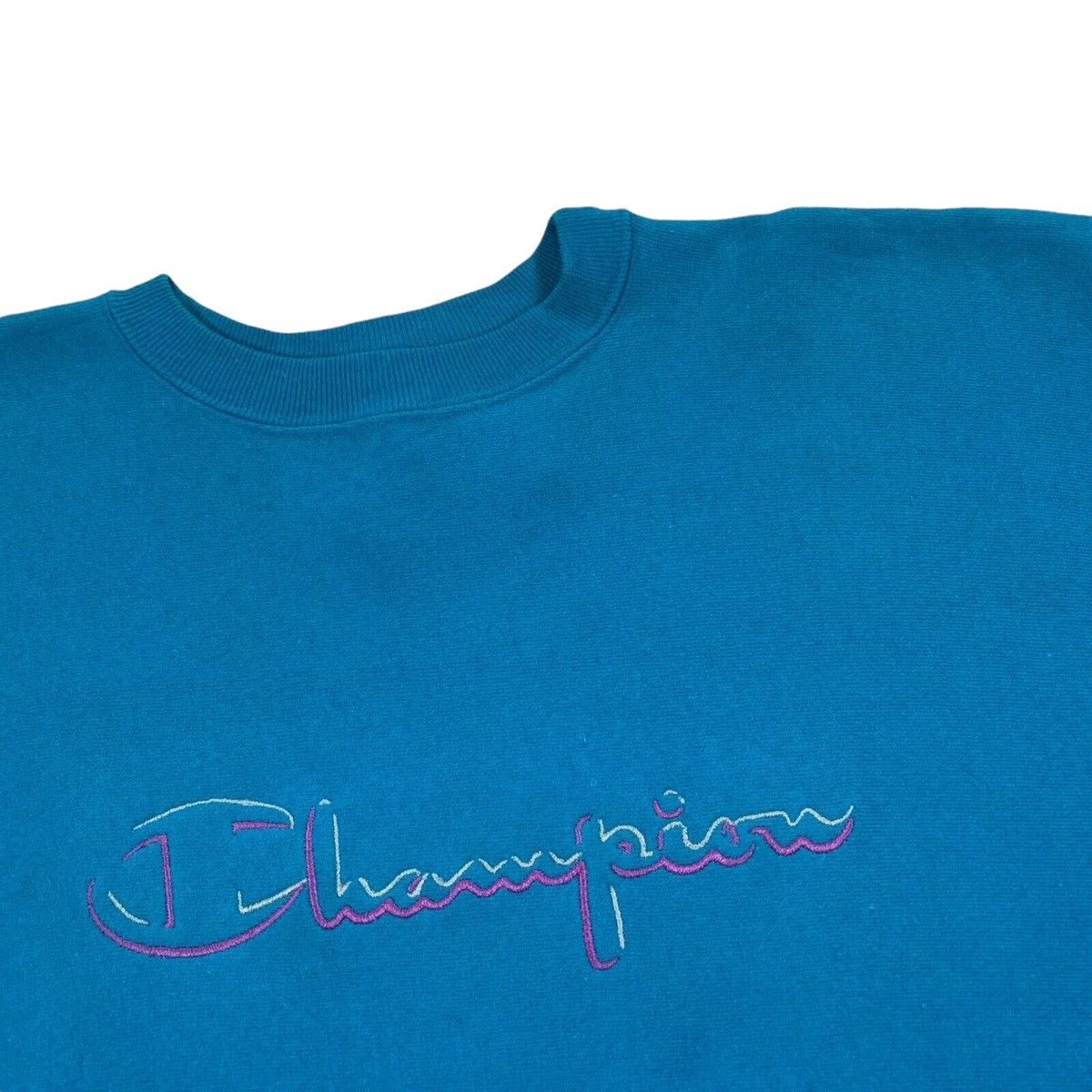 Champion VTG 90s Champion Reverse Weave Blue Script Logo Sweatshirt Size US XXL / EU 58 / 5 - 2 Thumbnail