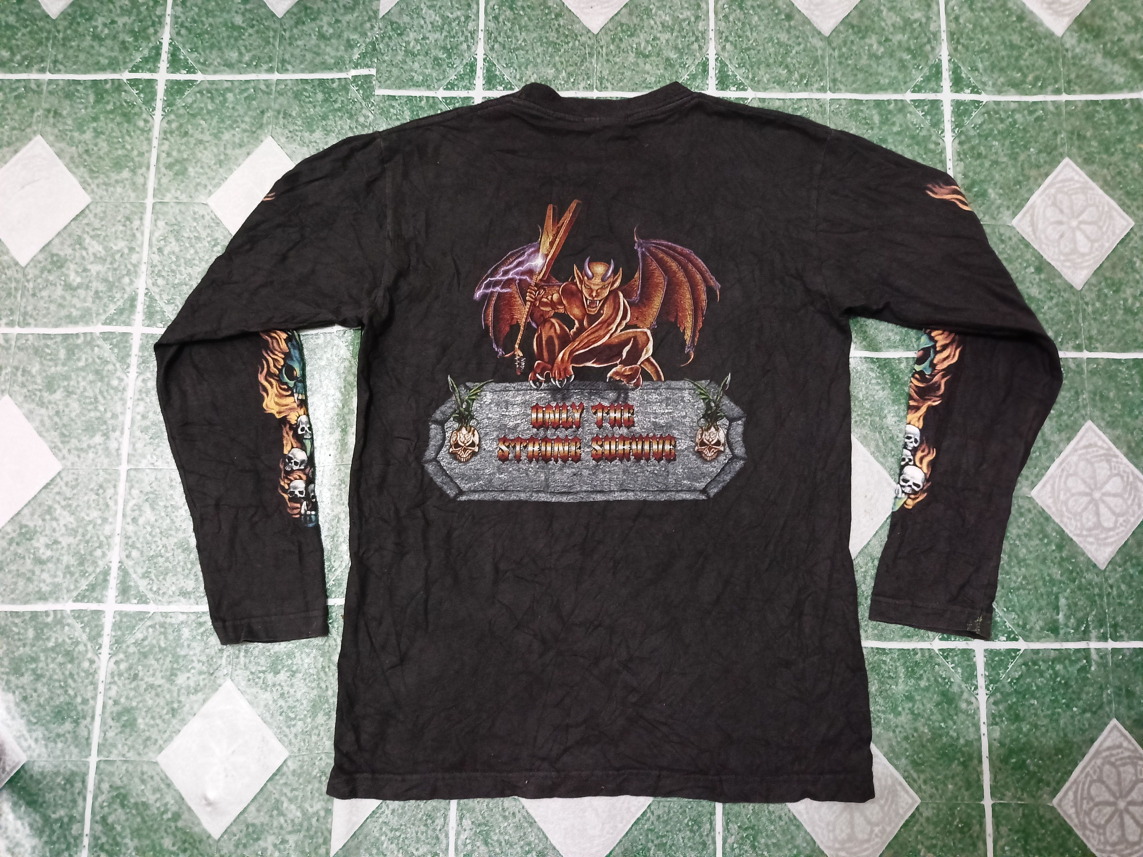 Vintage Vintage Metal Design Skull ONLY THE STRONG SURVIVE Size US S / EU 44-46 / 1 - 8 Thumbnail