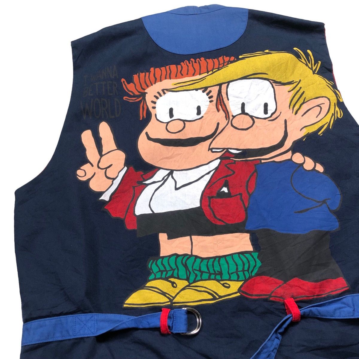 Vtg Jc De Castelbajac Vest Full Backprints