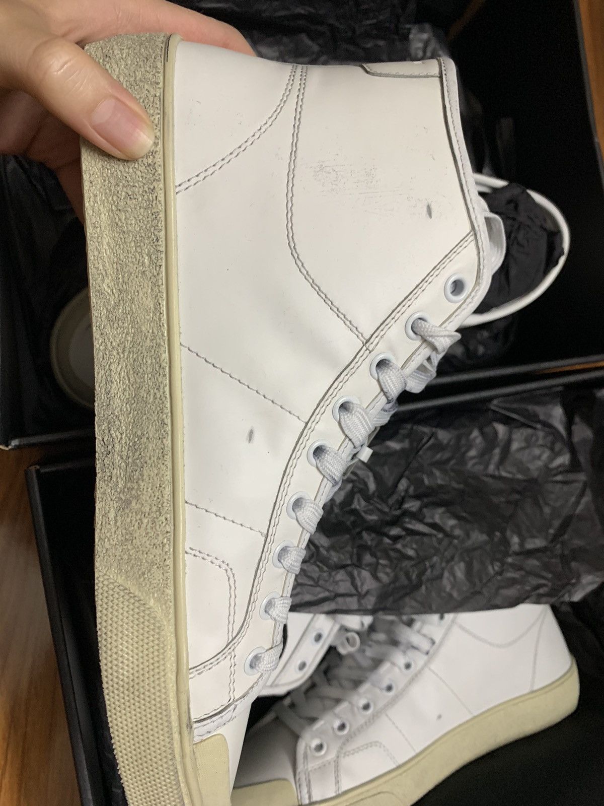Saint Laurent Paris SL37 Saint Laurent Diamond Patch High Sneaker Size US 7 / EU 40 - 3 Thumbnail