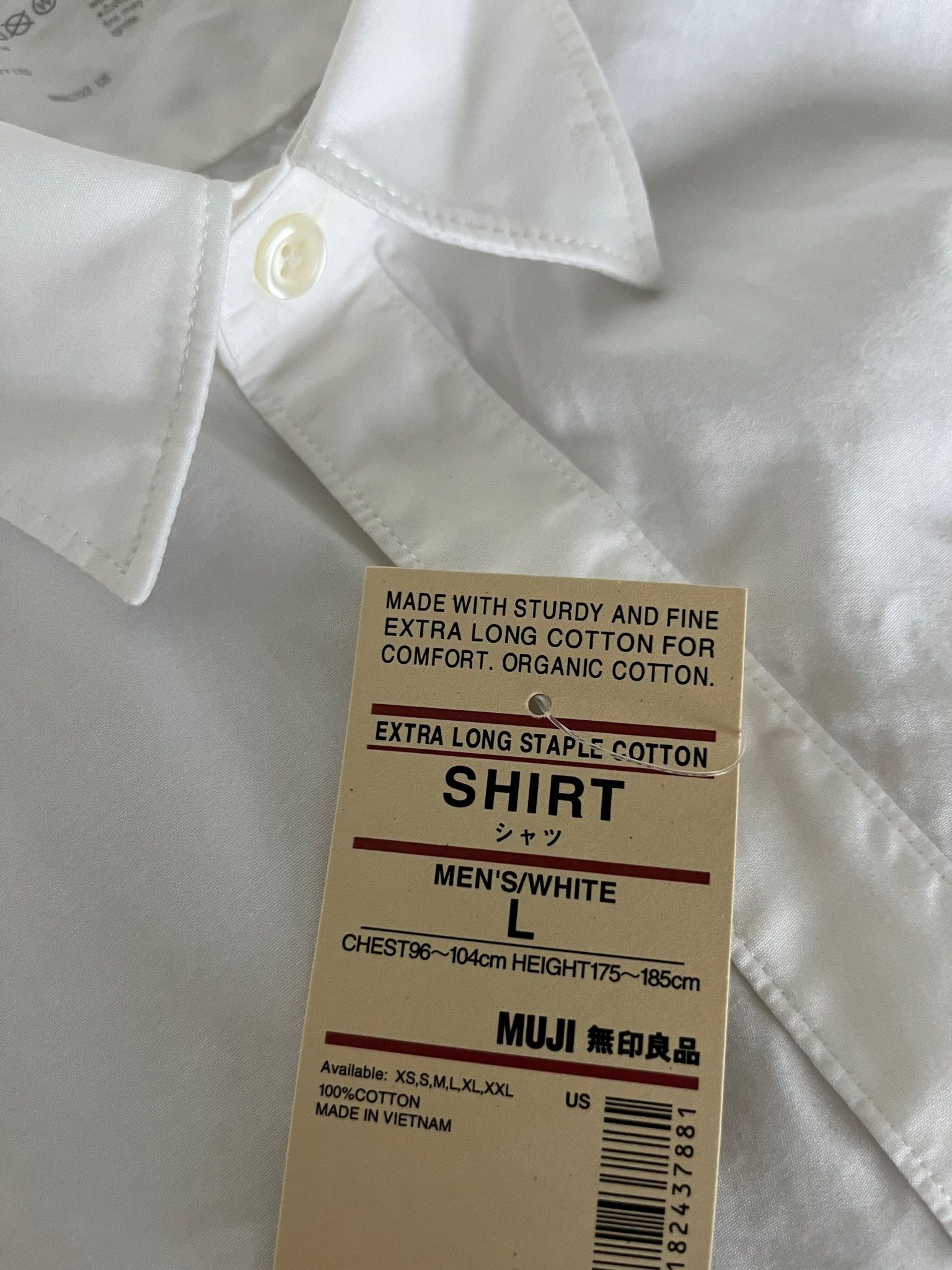 Muji MUJI Japan Organic Cotton Men Minimal Artist White Shirt Size US L / EU 52-54 / 3 - 9 Thumbnail