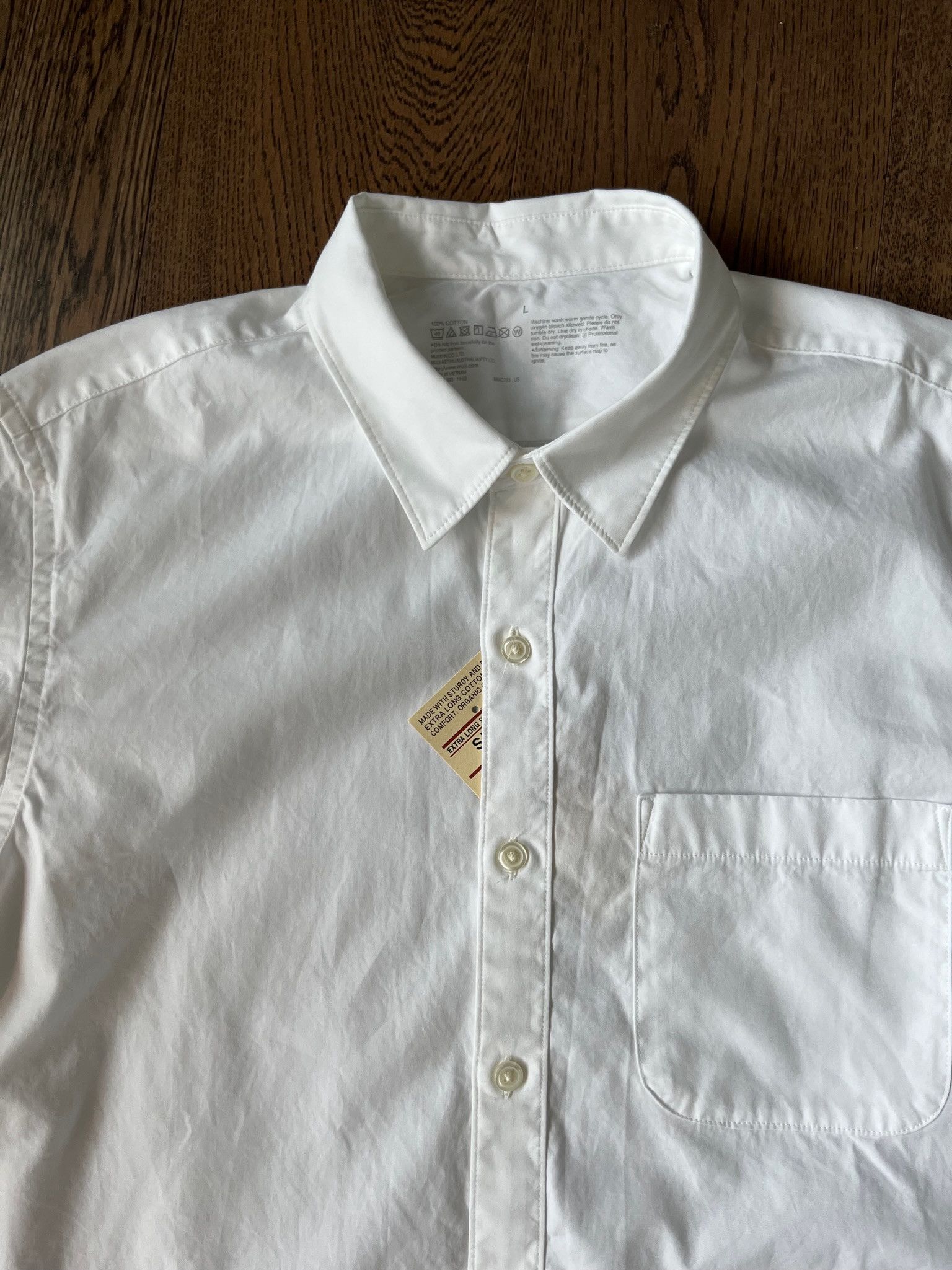 Muji MUJI Japan Organic Cotton Men Minimal Artist White Shirt Size US L / EU 52-54 / 3 - 5 Thumbnail