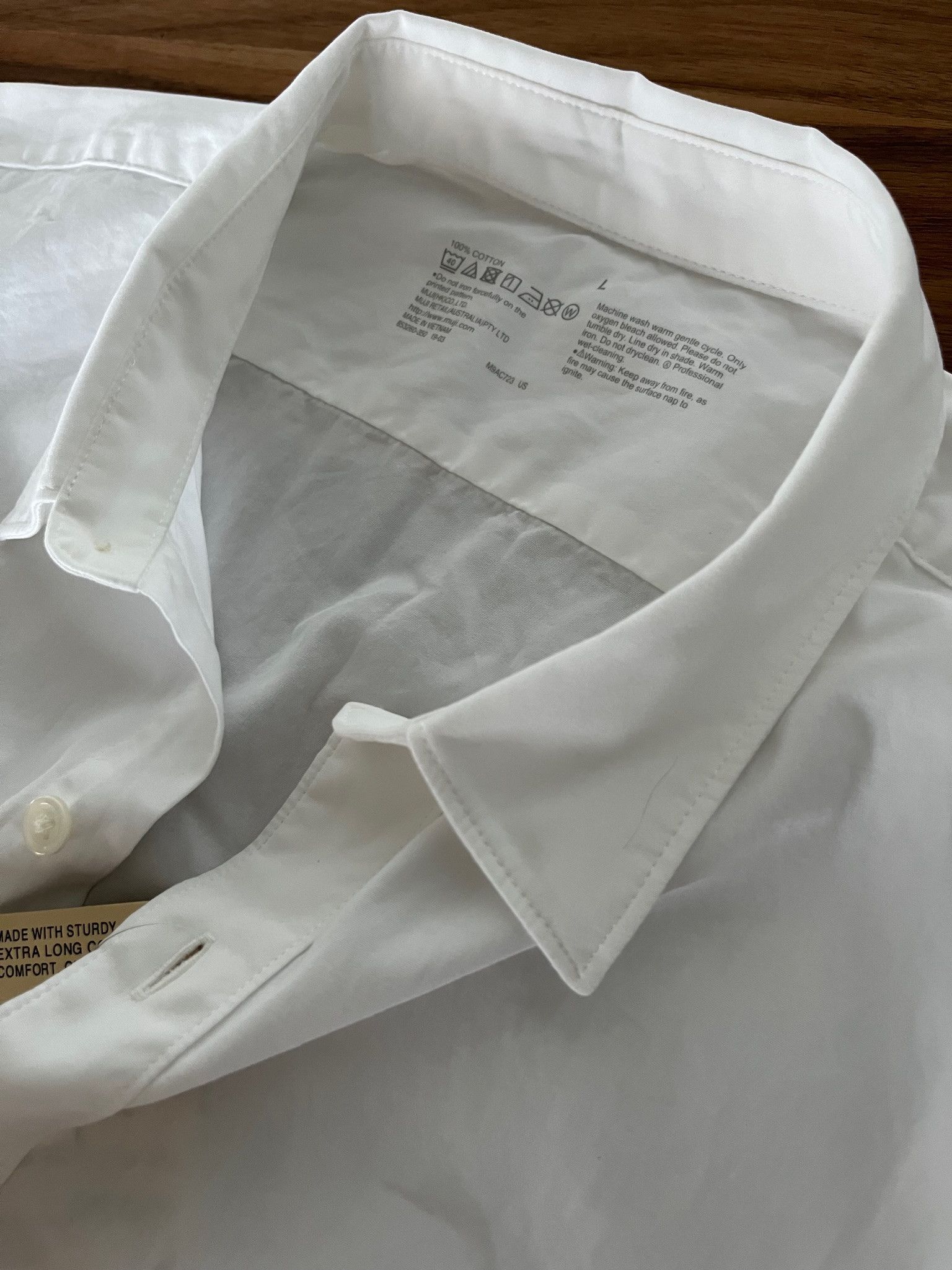 Muji MUJI Japan Organic Cotton Men Minimal Artist White Shirt Size US L / EU 52-54 / 3 - 8 Thumbnail