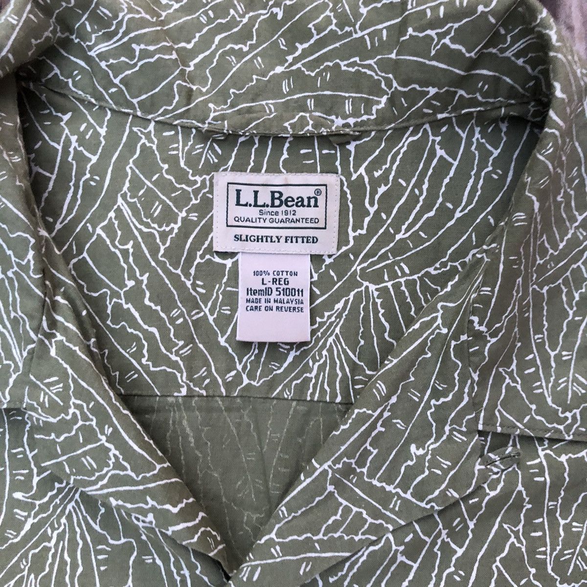 L.L. Bean × Vintage LL Bean Camp Collar Palm Leaves Pattern Button Shirt Size US L / EU 52-54 / 3 - 2 Thumbnail