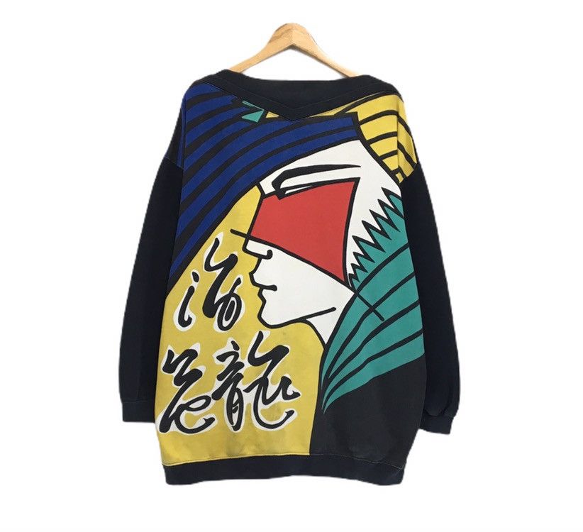 Designer × Japanese Brand × Kansai Yamamoto Kansai Yamamoto Over Print Face Sweatshirt Size US XL / EU 56 / 4 - 1 Thumbnail