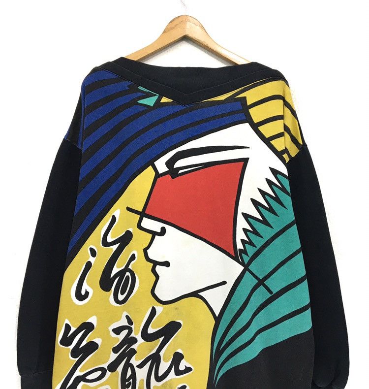Designer × Japanese Brand × Kansai Yamamoto Kansai Yamamoto Over Print Face Sweatshirt Size US XL / EU 56 / 4 - 4 Thumbnail