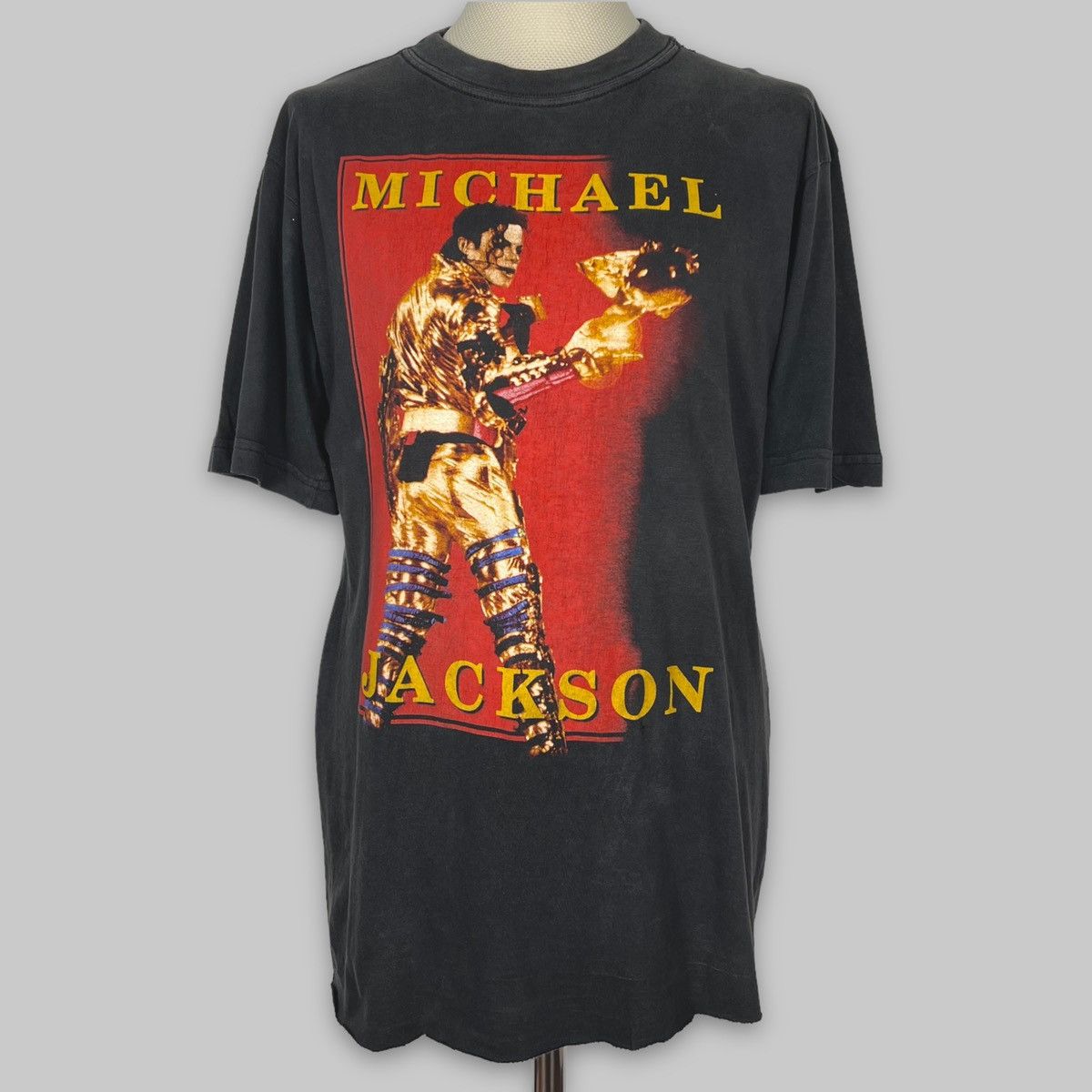 image of Vintage 1996 Michael Jackson History King Of Pop T Shirt in Black, Men's (Size Large)