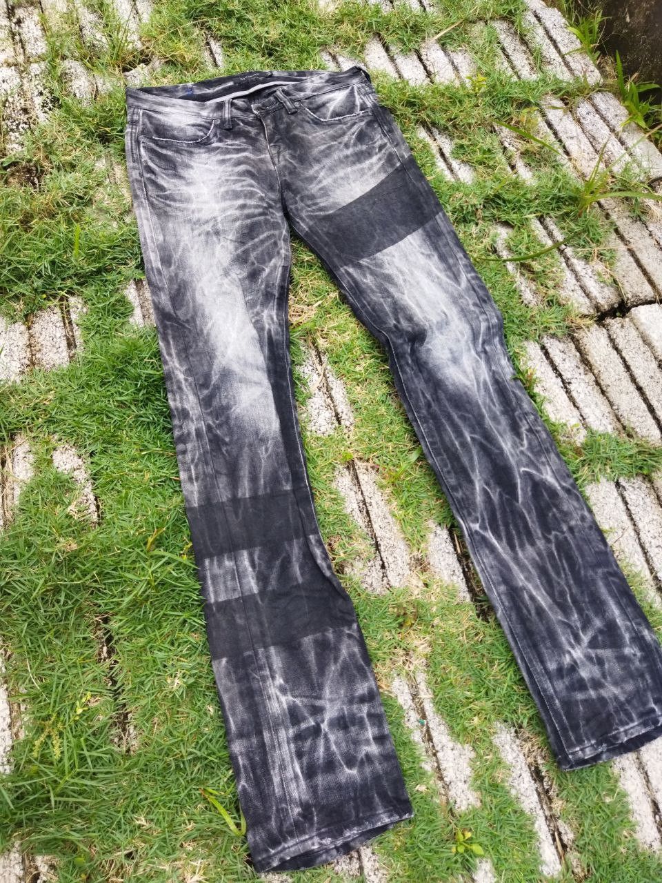 Black Bleach Wash Denim Swatch Vintage Civarize Japan Bleach