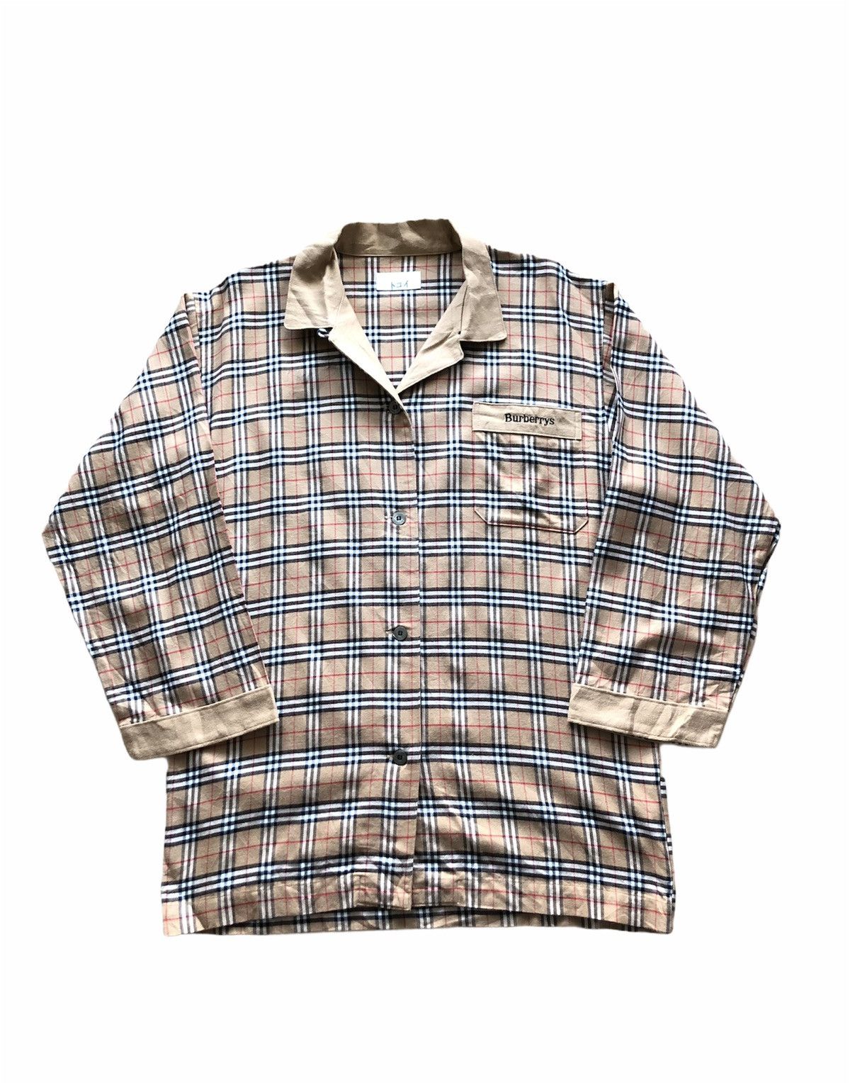 Burberry 1990s Burberrys nova-check Open Collar Shirt Size US L / EU 52-54 / 3 - 1 Thumbnail