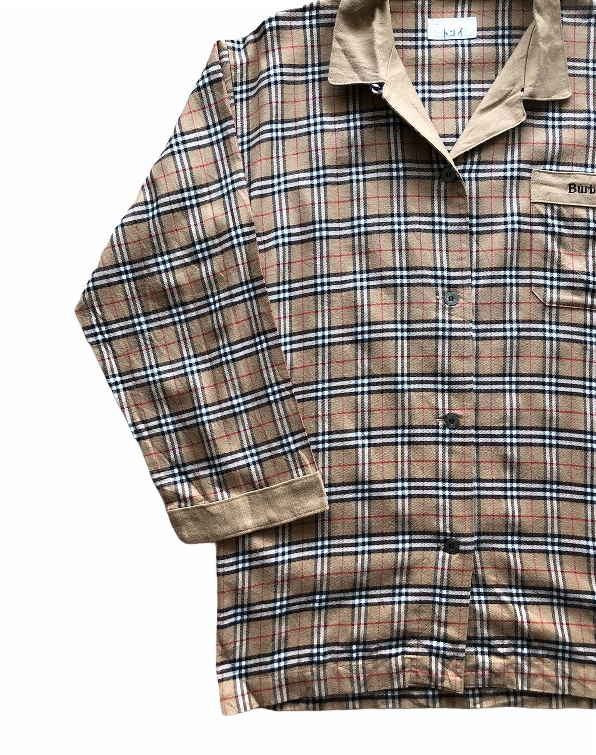 Burberry 1990s Burberrys nova-check Open Collar Shirt Size US L / EU 52-54 / 3 - 4 Thumbnail