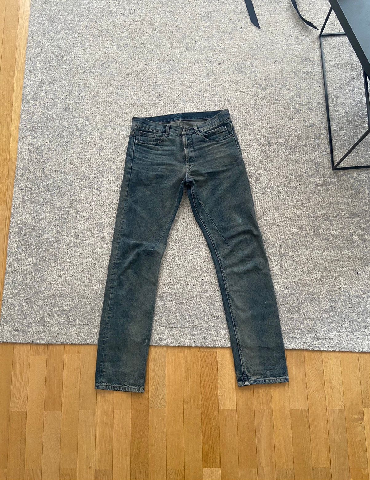 Pre-owned Rick Owens Drkshdw Ss15 Hustler Blue Berlin Cut Denim Jeans